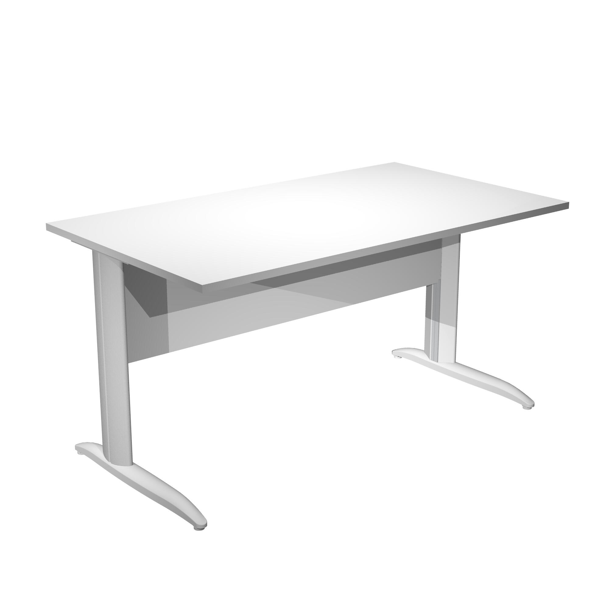 Mesa de escritorio presto de madera blanco con patas de metal de 72x160x80cm