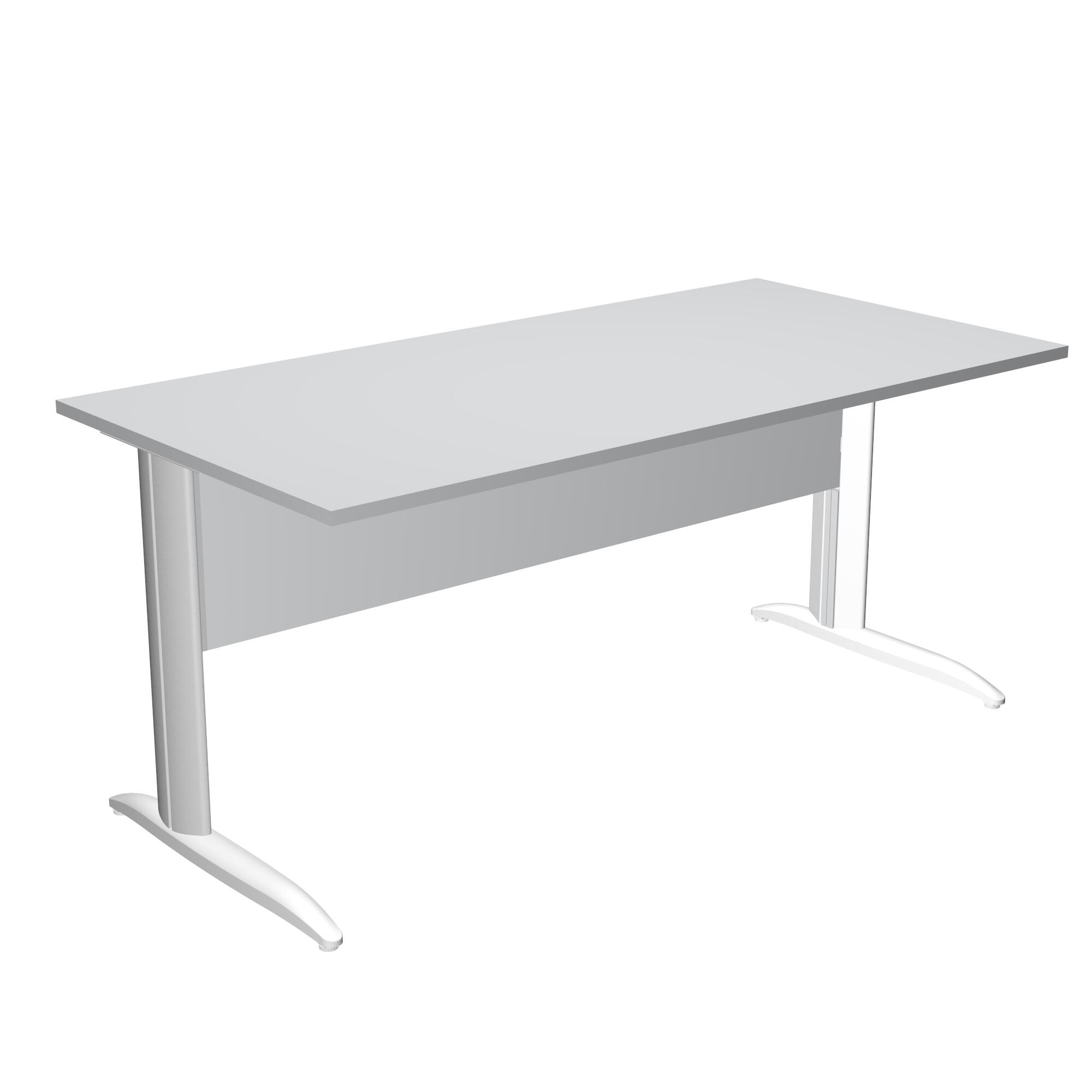 Mesa de escritorio presto de madera color gris con patas metal de 72x140x80cm
