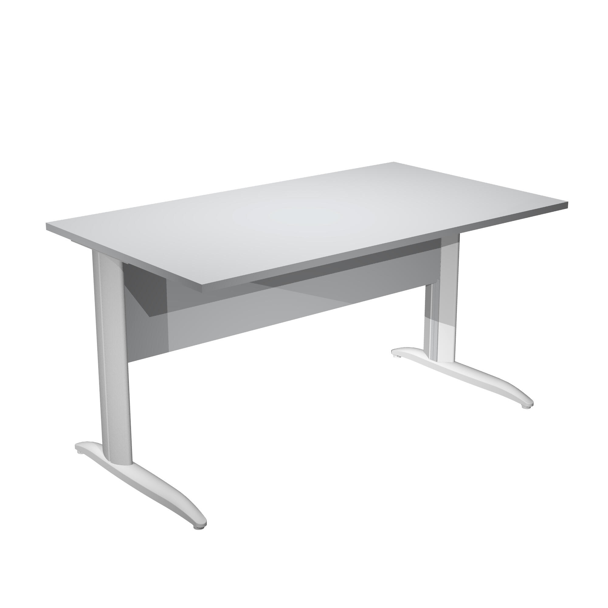 Mesa de escritorio presto de madera gris con patas de metal de 72x160x80cm