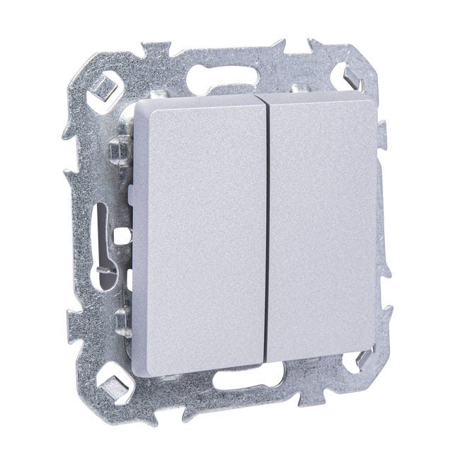 Interruptor Doble de Superficie IP54 Gris • IluminaShop