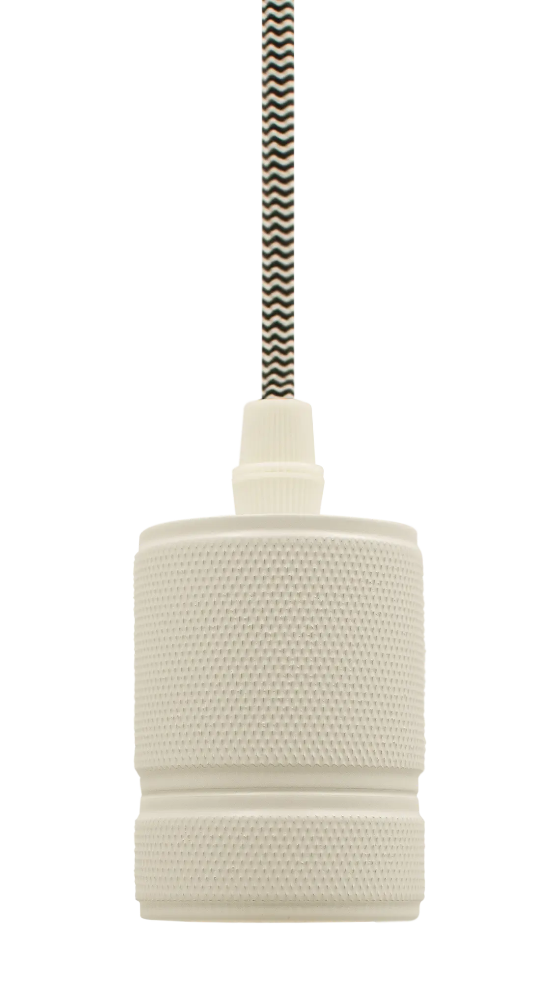 Lámpara de techo pendel metal blanco y cable liso blanco/negro 1 luz