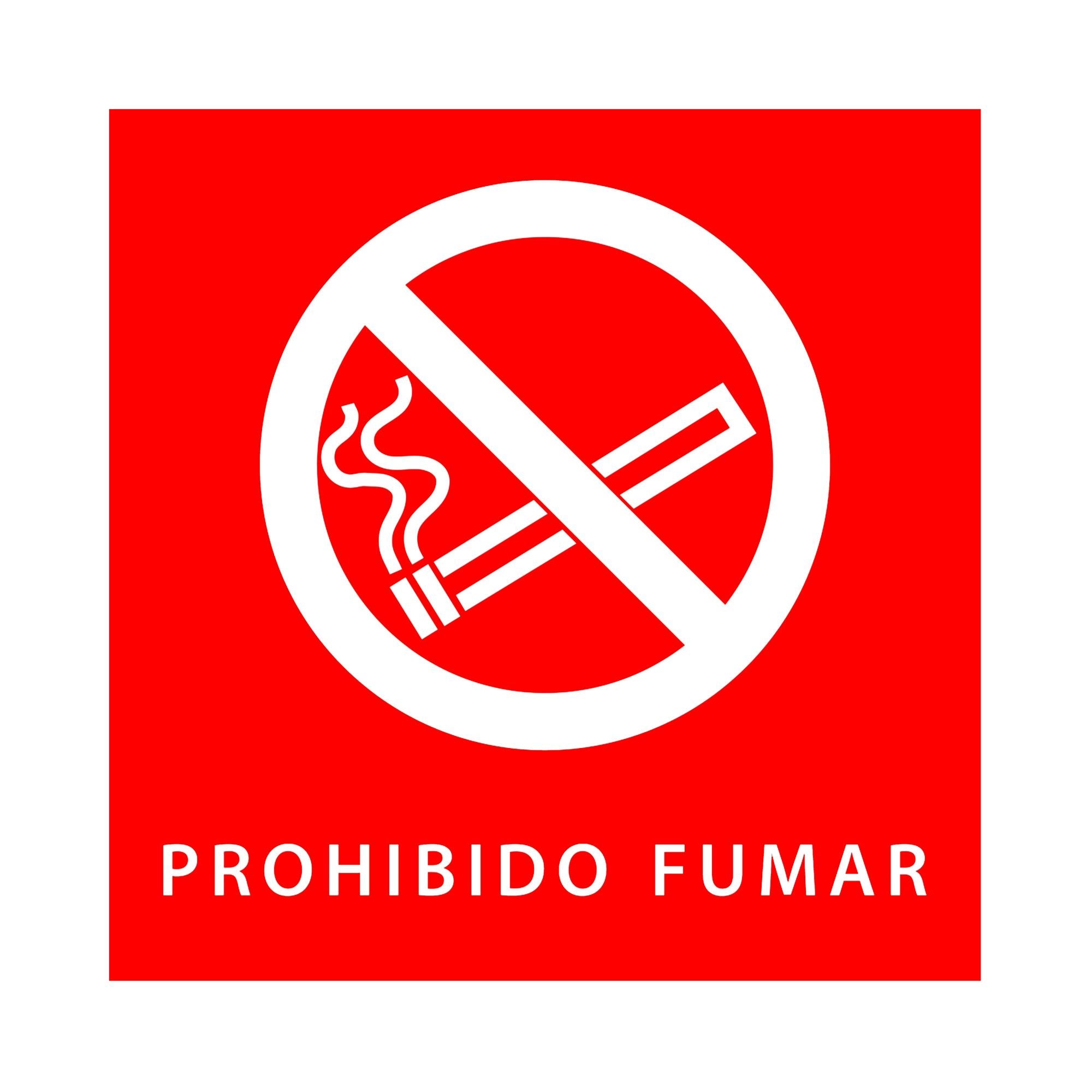 Placa pvc bicapa 9.7x9.7cm prohibido fumar