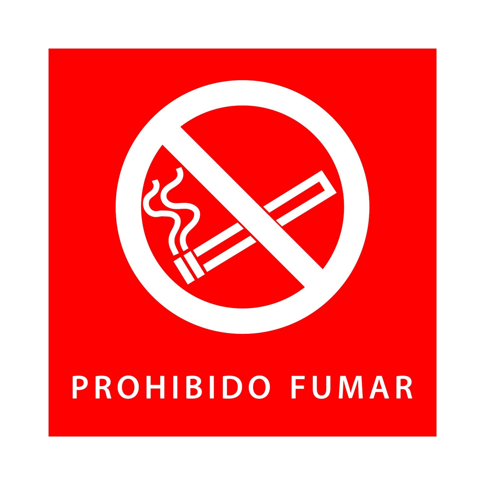 Cartel Prohibido Fumar - Rojo 🚭 Tamaño 25x35cm (B4) Material PVC 0,7mm