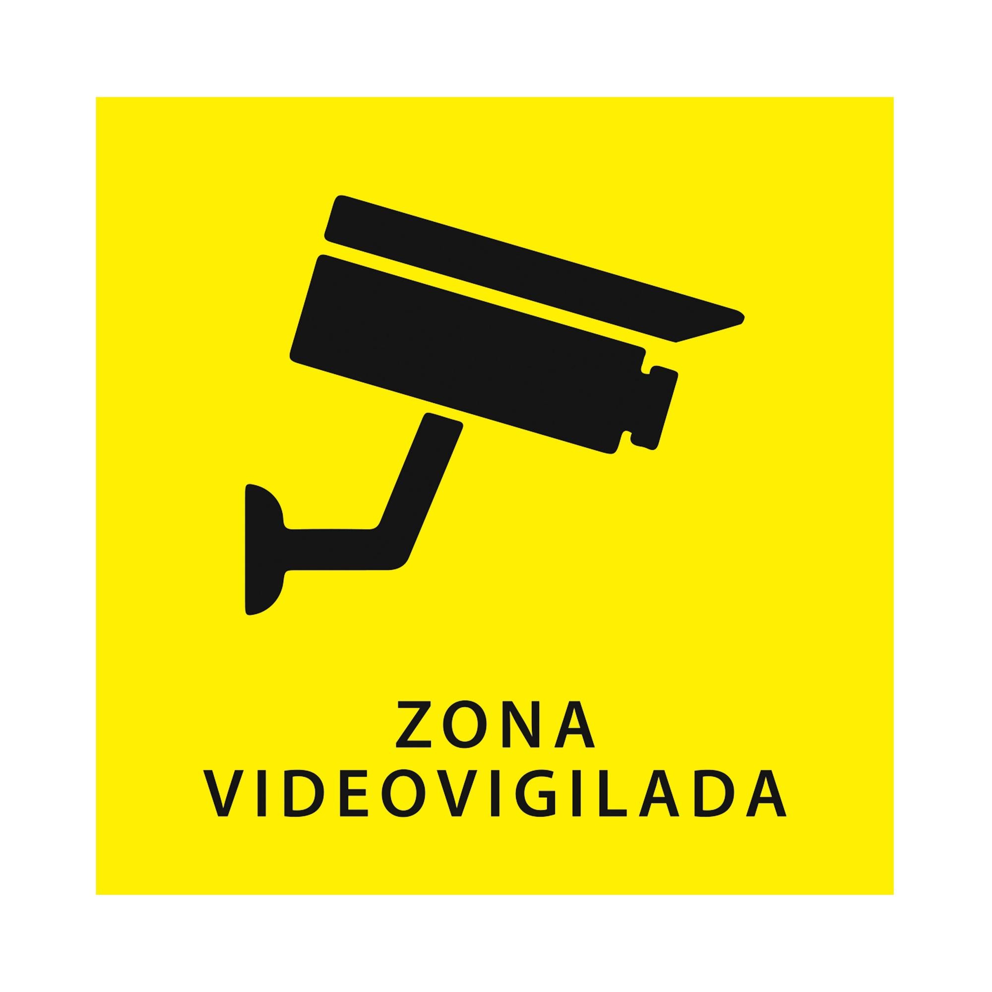 Placa de PVC 2mm o Pegatina de cartel zona videovigilada LOPD AGPD