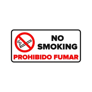 Cartel prohibido fumar con pictograma, adhesivo o poliestireno 1.5 mm