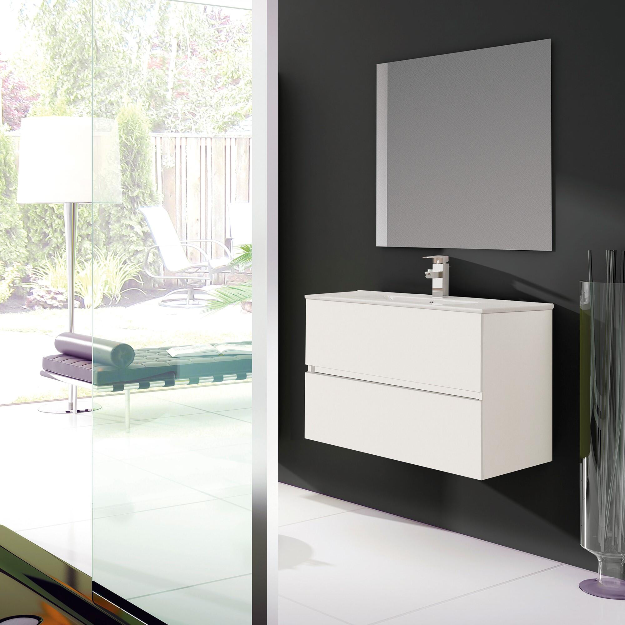 Mueble de baño con lavabo y espejo belice 70x45 cm