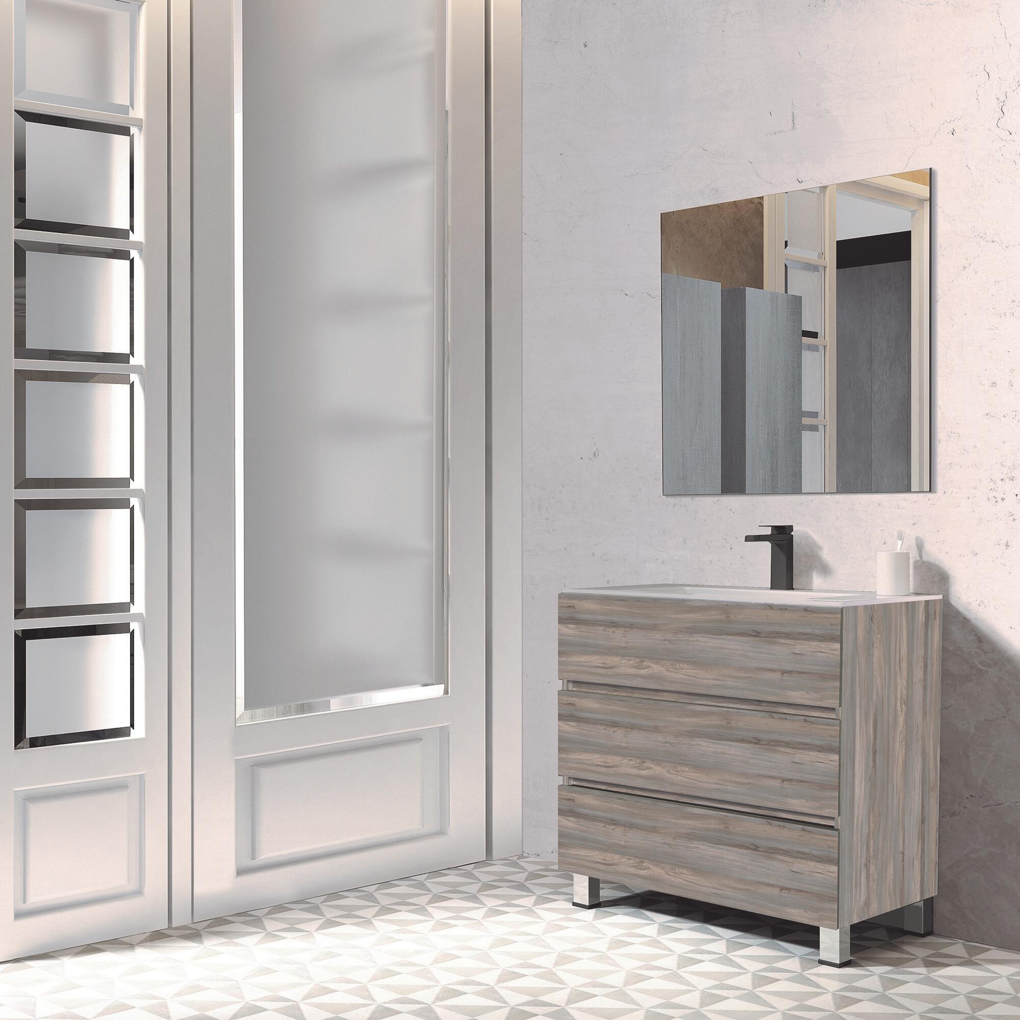 Mueble de baño con lavabo y espejo comoro 70x45 cm