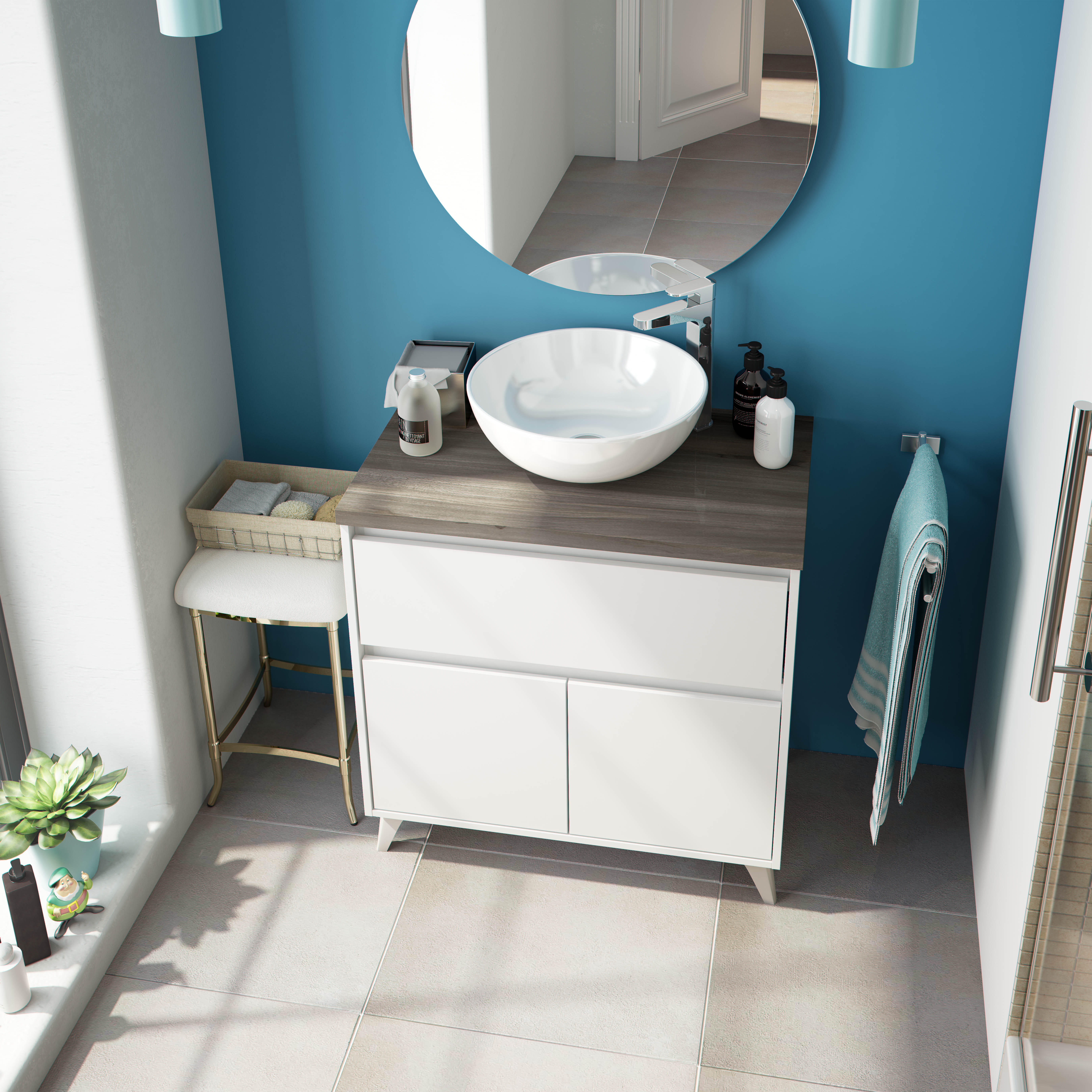 Mueble de baño con lavabo ona blanco 80x46 cm