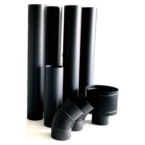 Wolfpack Tubo de Estufa Acero Vitrificado Negro Ø 120 mm. Ideal Estufas de  Leña, Chimenea, Alta resistencia, Color Negro