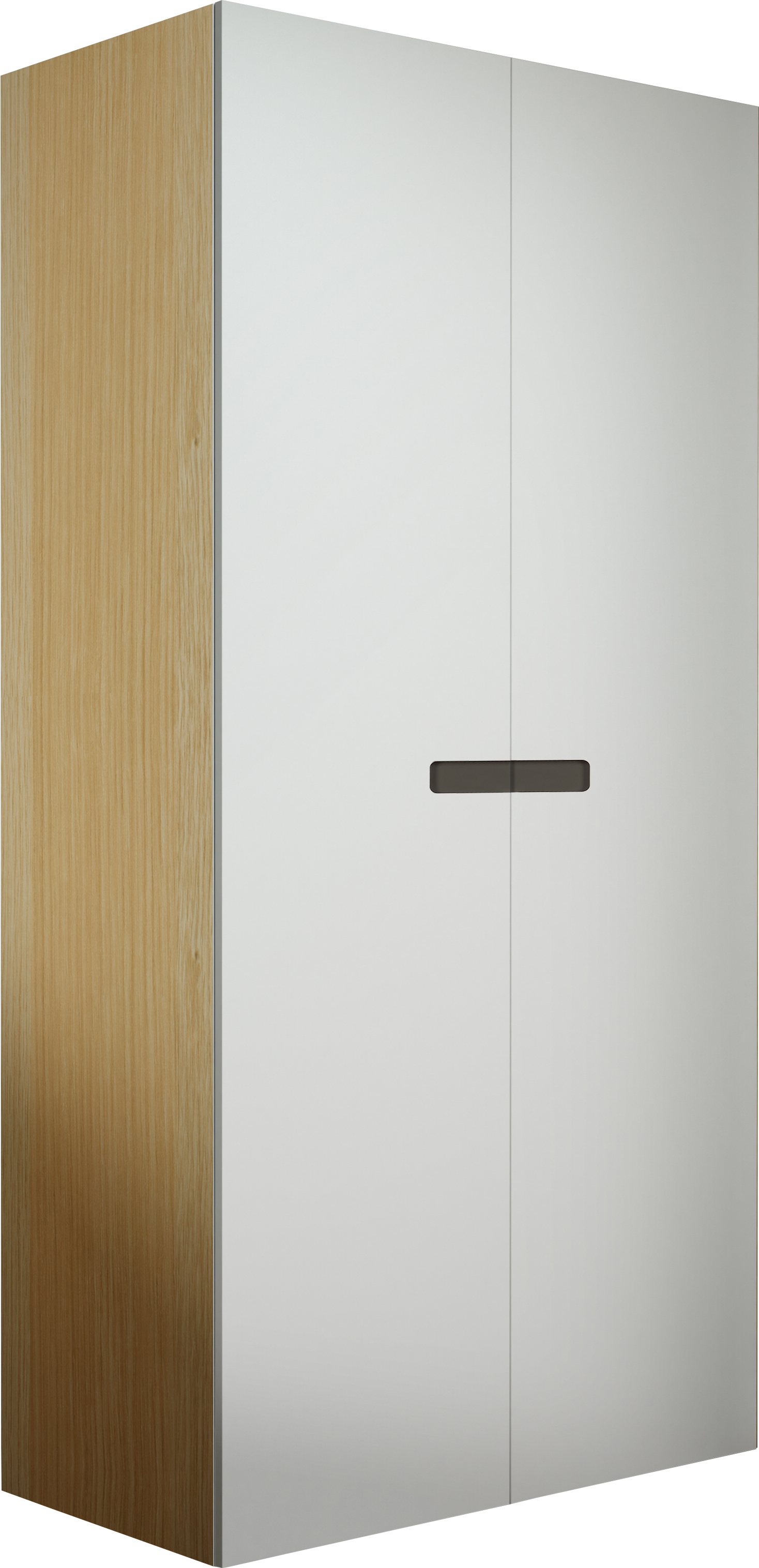 Armario ropero puerta abatible spaceo home nepal blanco-gris 240x120x60cm