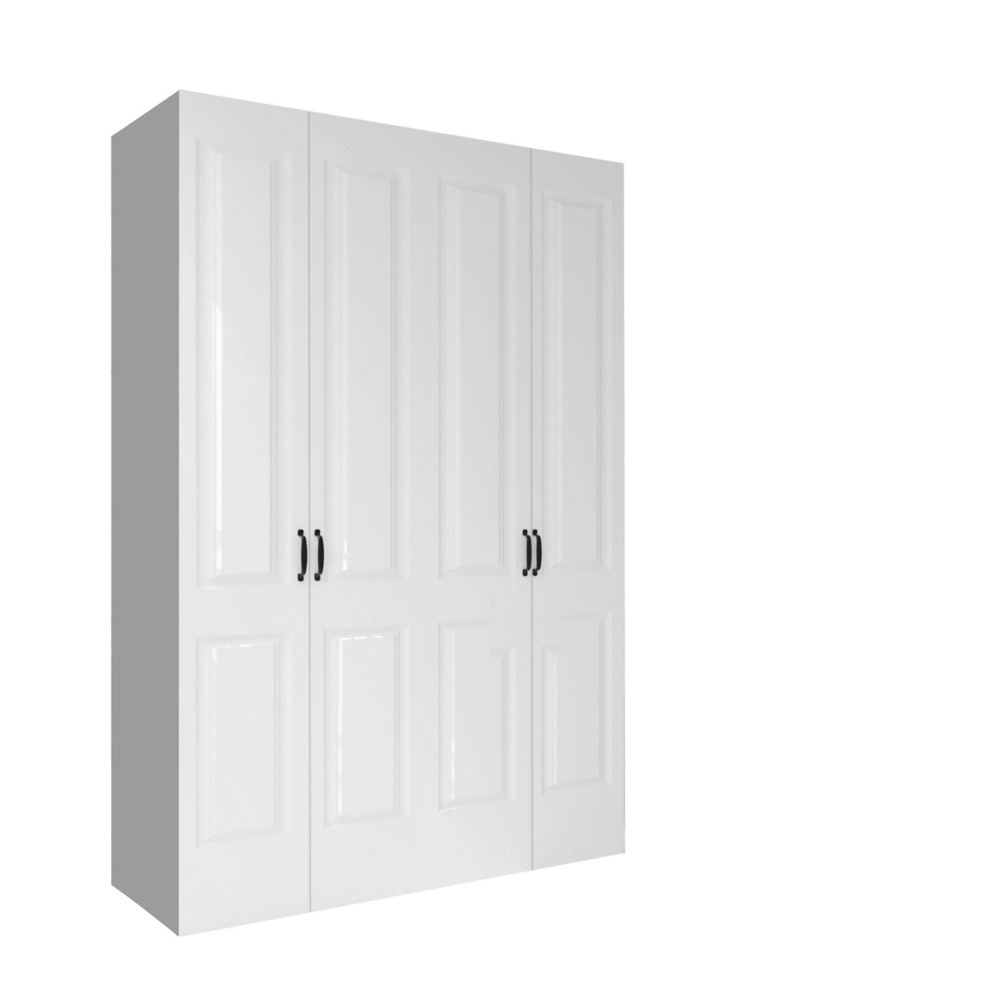 Armario ropero puerta abatible Spaceo home Marsella Blanco 120x240x60 cm