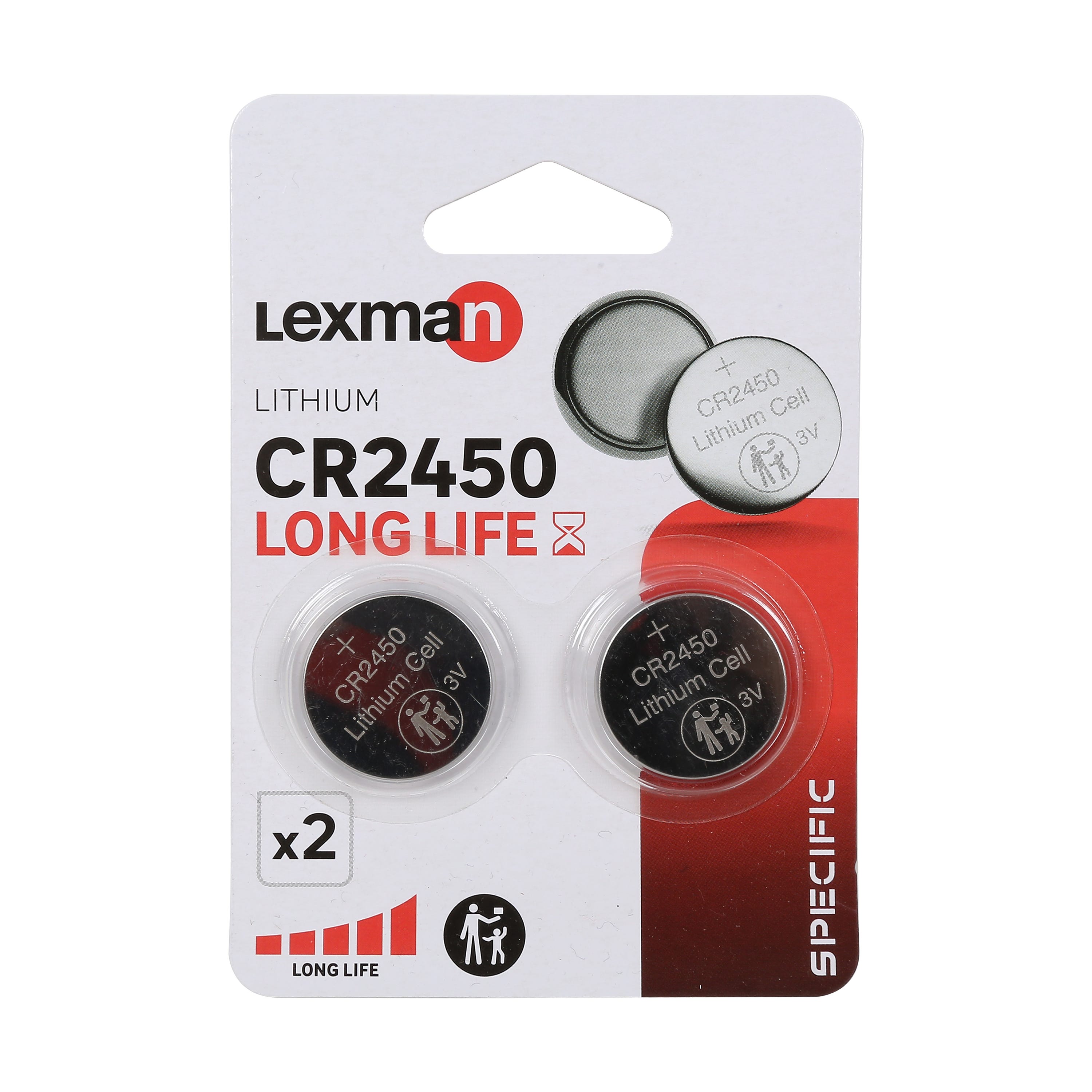 2 pilas de litio LEXMAN CR2450