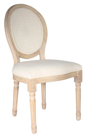 Silla - Juego de 6 sillas de comedor con botones capitoné, crema