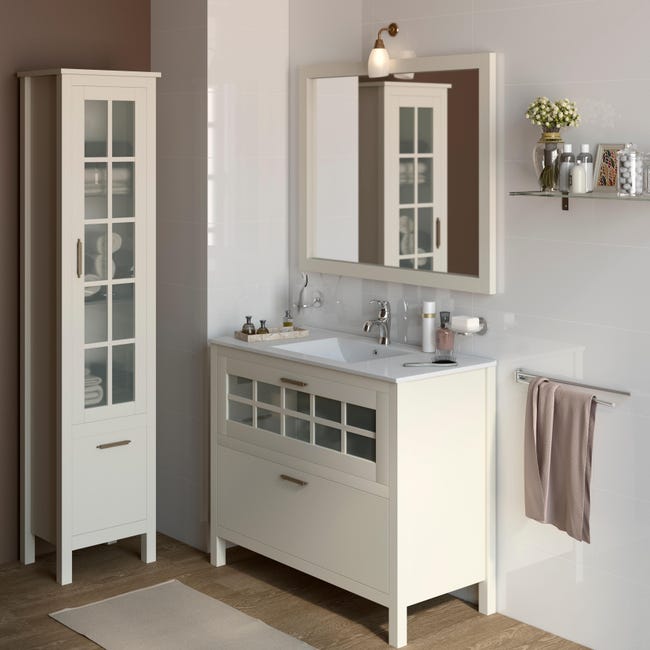 Mueble baño con lavabo blanco 100x45 | Leroy Merlin