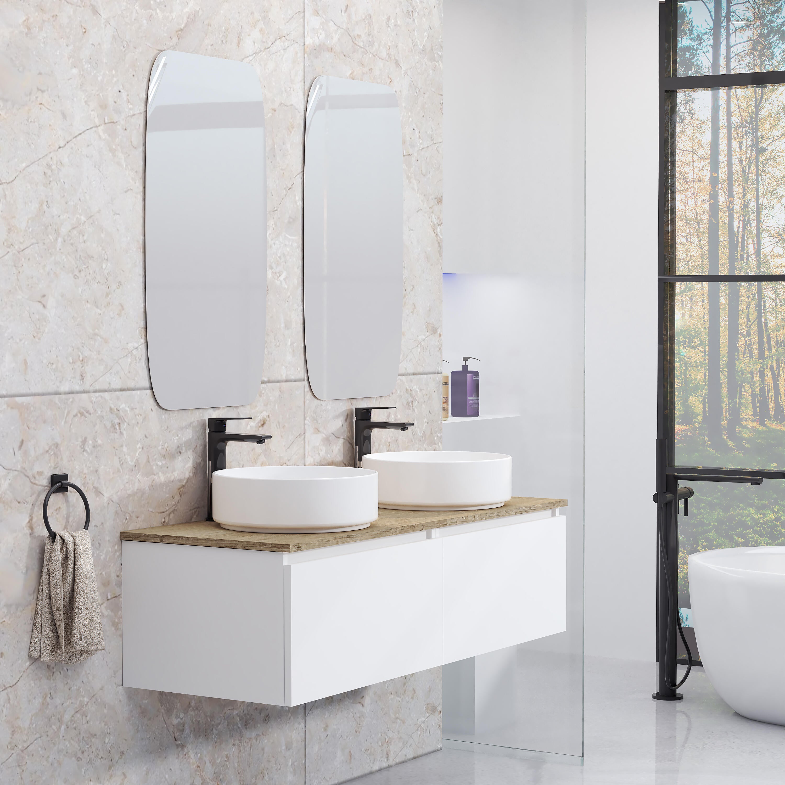 Mueble de baño con lavabo toko blanco 120x44.6 cm