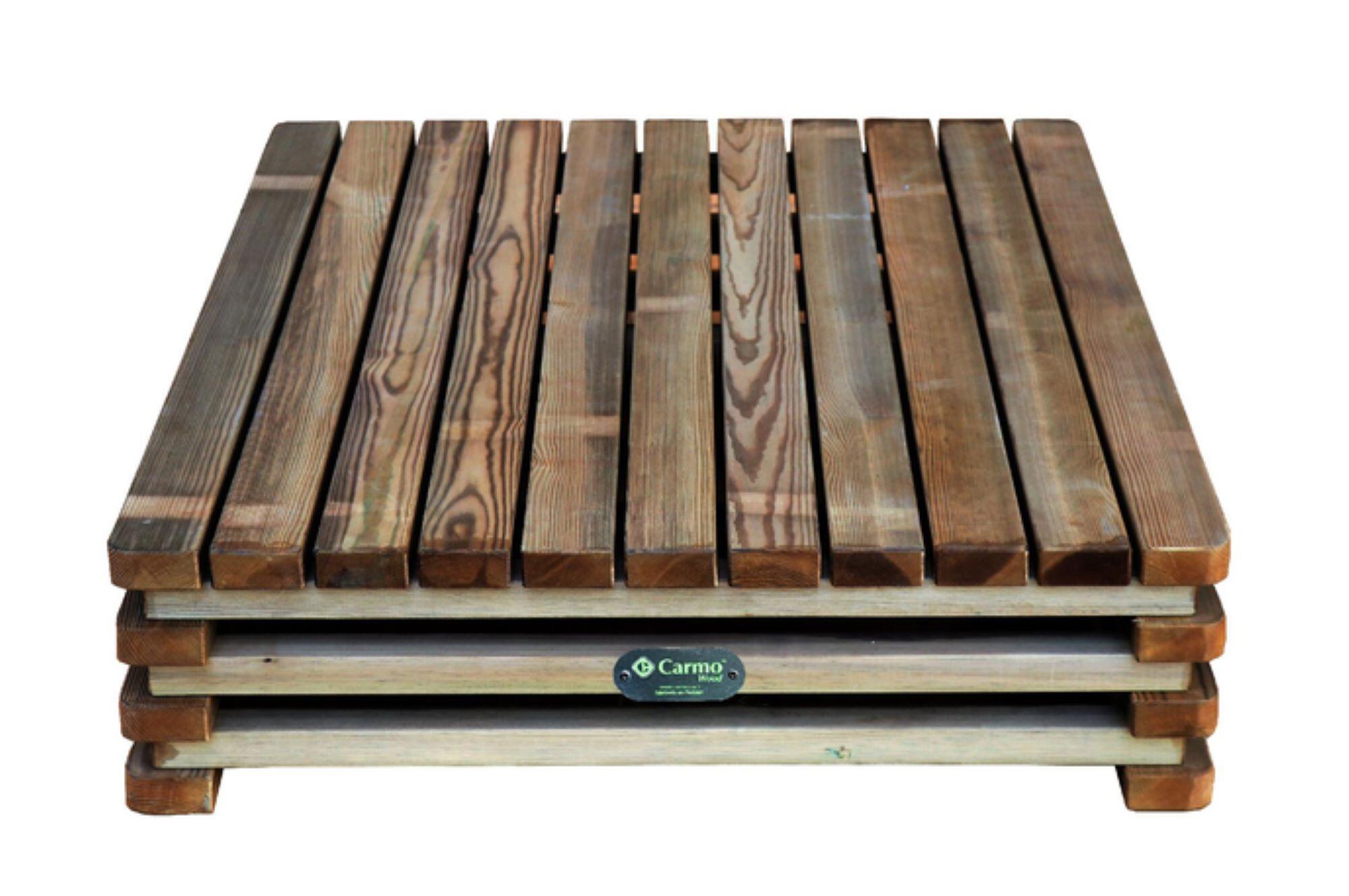 Mesa auxiliar de jardín de madera relax marrón de 80x23x101 cm