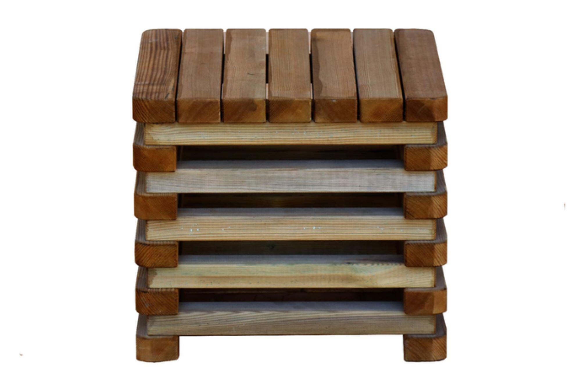 Mesa auxiliar de madera relax marrón de 40x36x41 cm