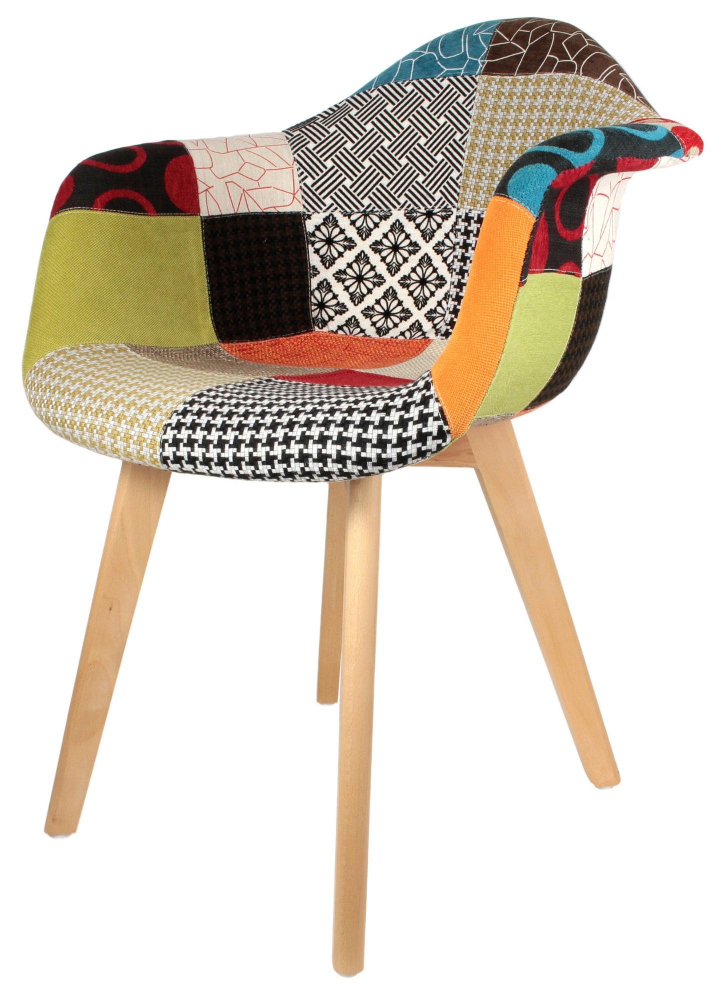 Set de 2 sillas de comedor scandin de madera multicolor de 85x43,5x62cm
