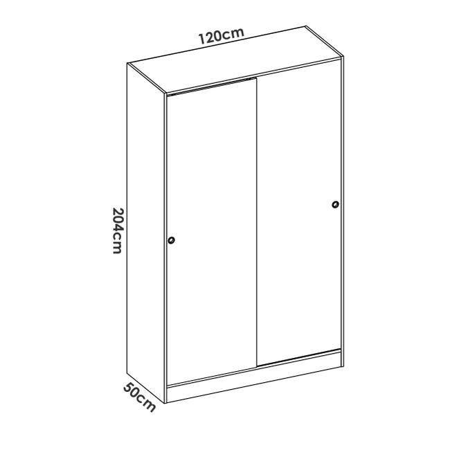 Armario ropero puerta corredera Blanco 100x204xcm