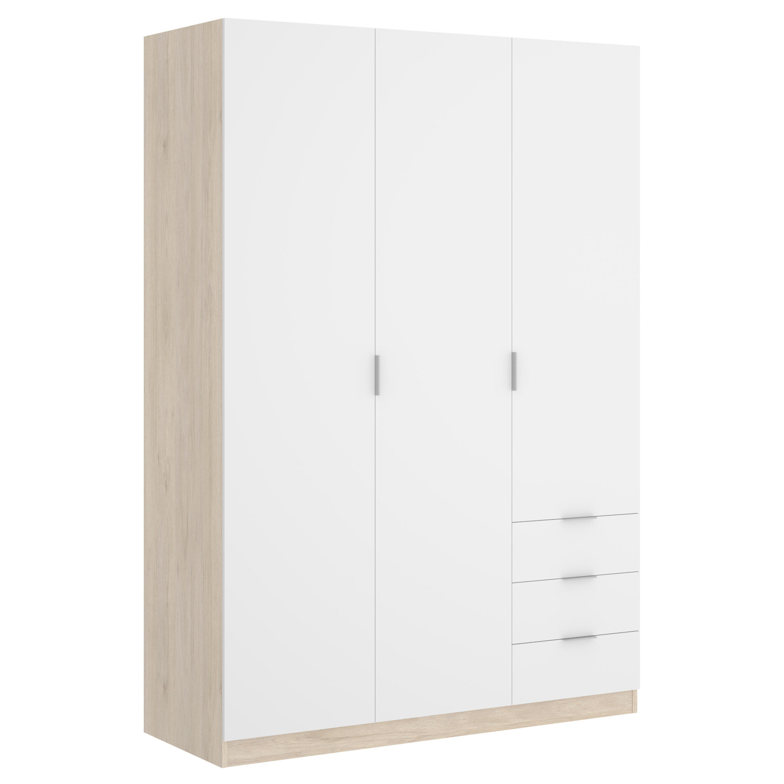Armario ropero puerta abatible roble natural y blanco 121x184xcm de la marca Sin marca