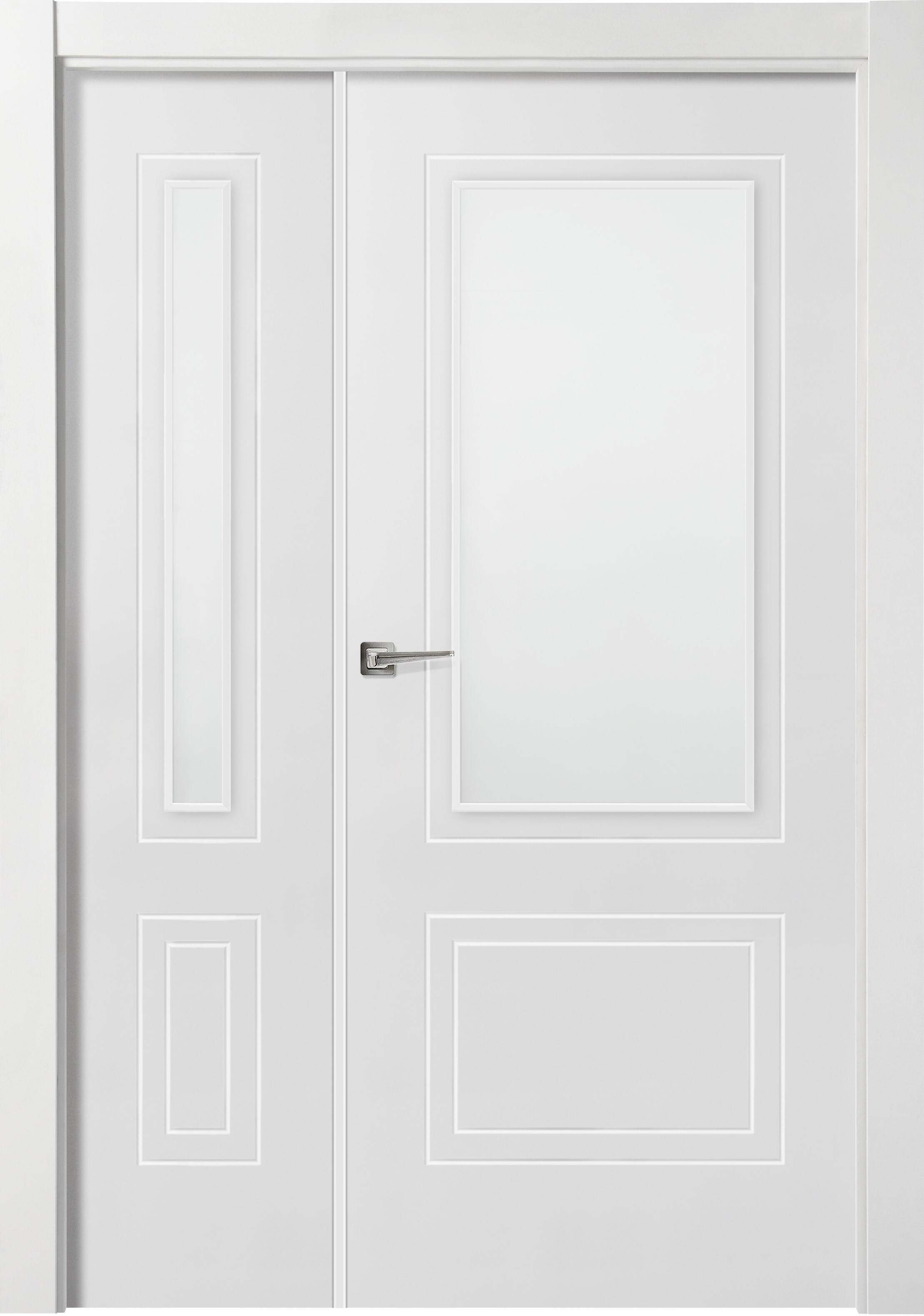 Puerta boston blanco de apertura derecha con cristal 125 cm