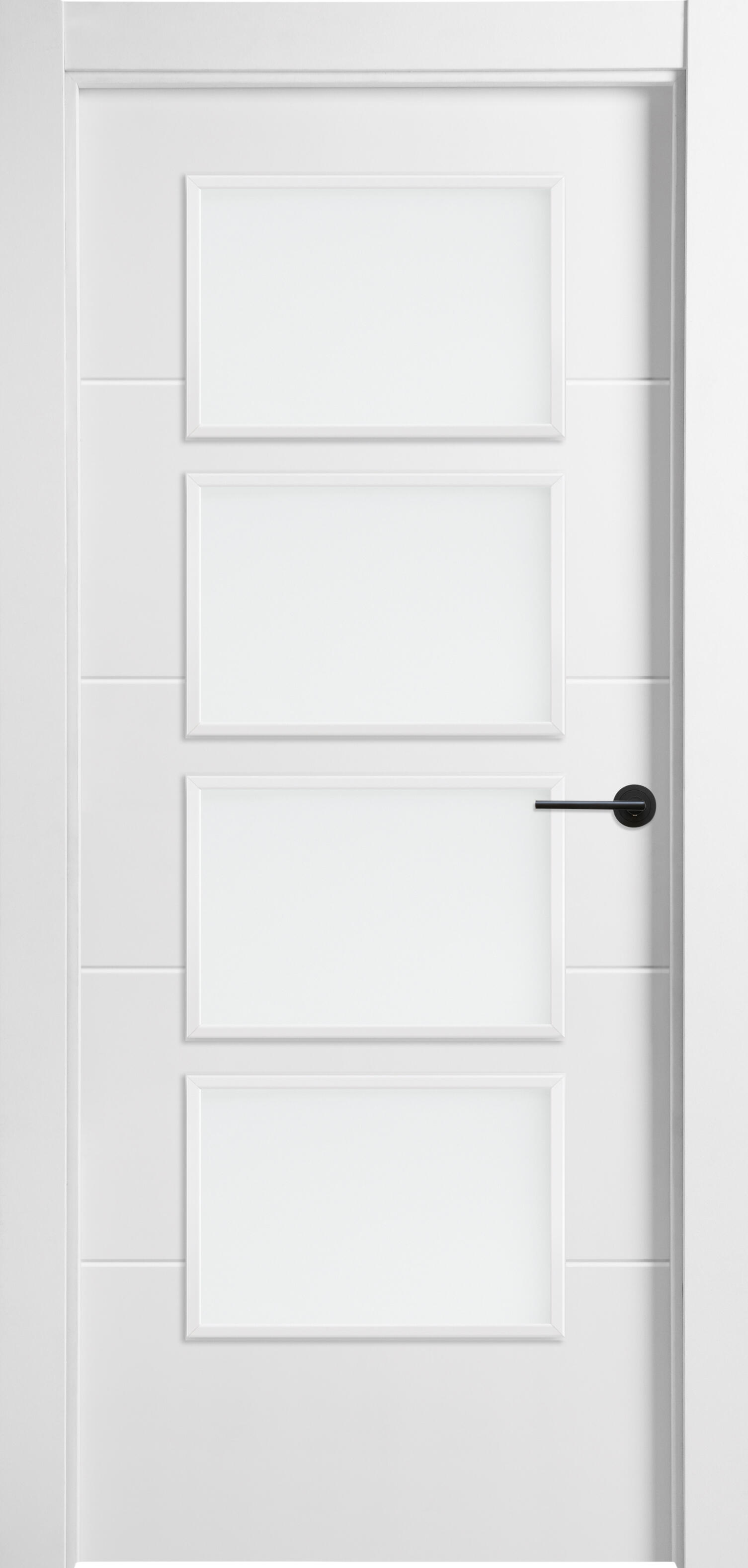 Puerta lucerna plus black blanco de apertura izquierda con cristal 92.5 cm