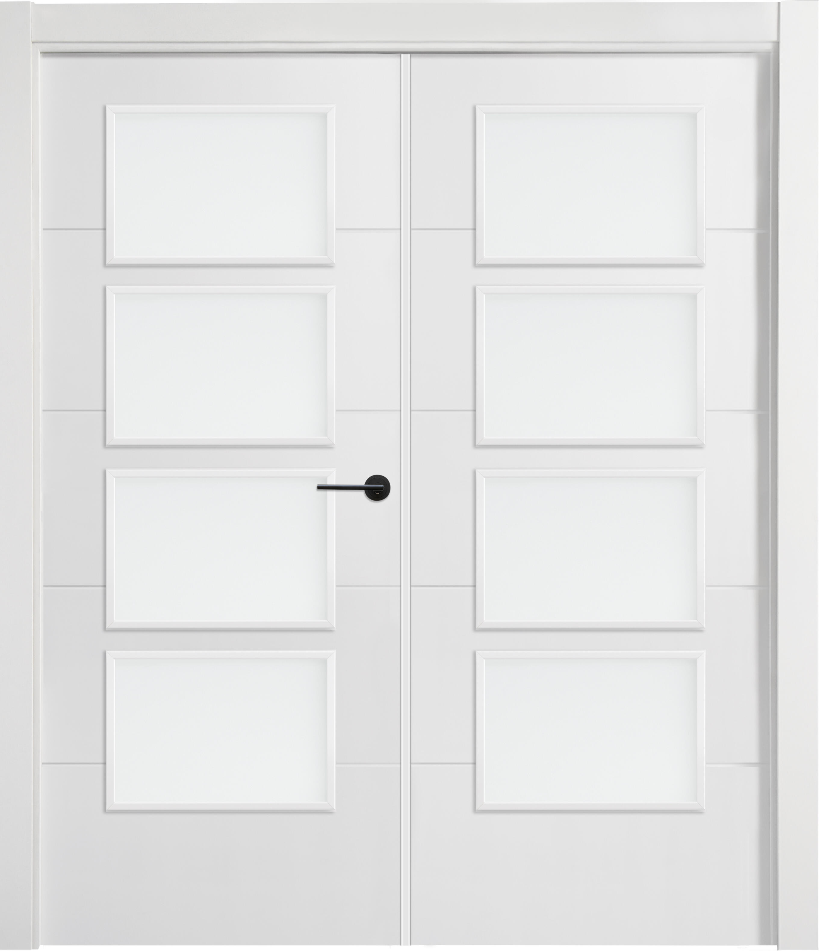 Puerta lucerna plus black blanco de apertura izquierda con cristal 125 cm
