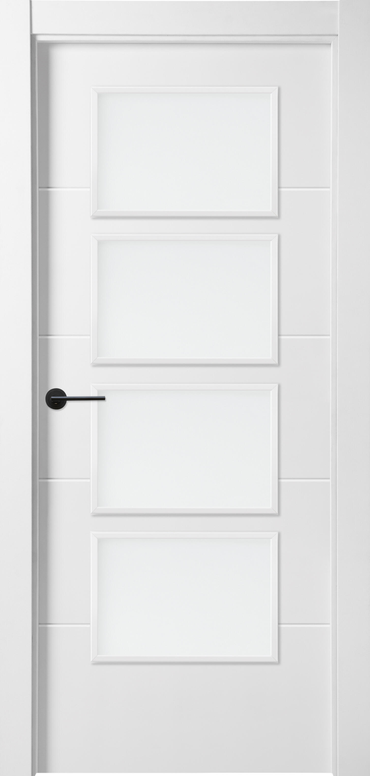 Puerta lucerna plus black blanco de apertura derecha con cristal de 11x72.5 cm