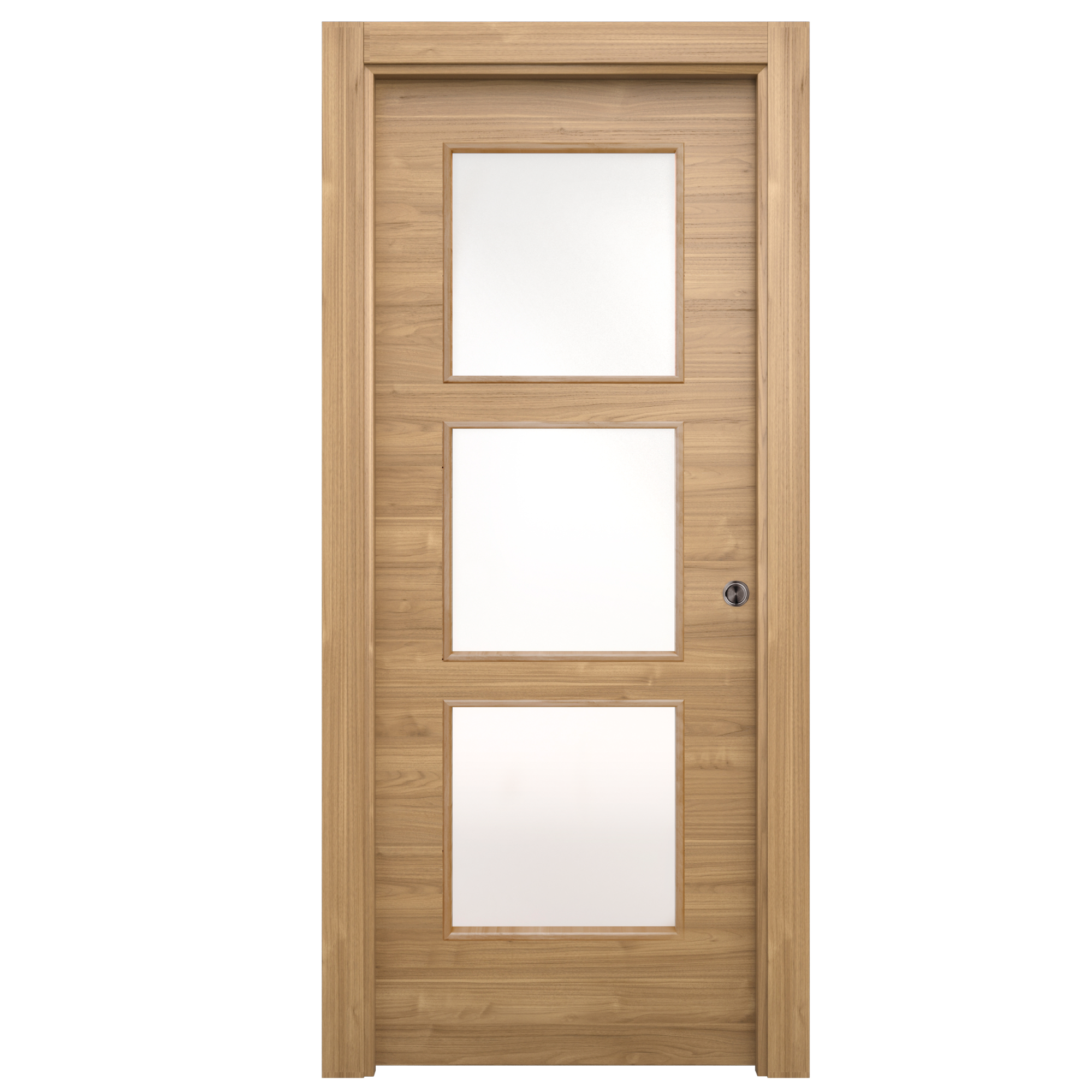 Puerta corredera con cristal oslo nogal derecha de 7x82 5x203cm de la marca CASTALLA