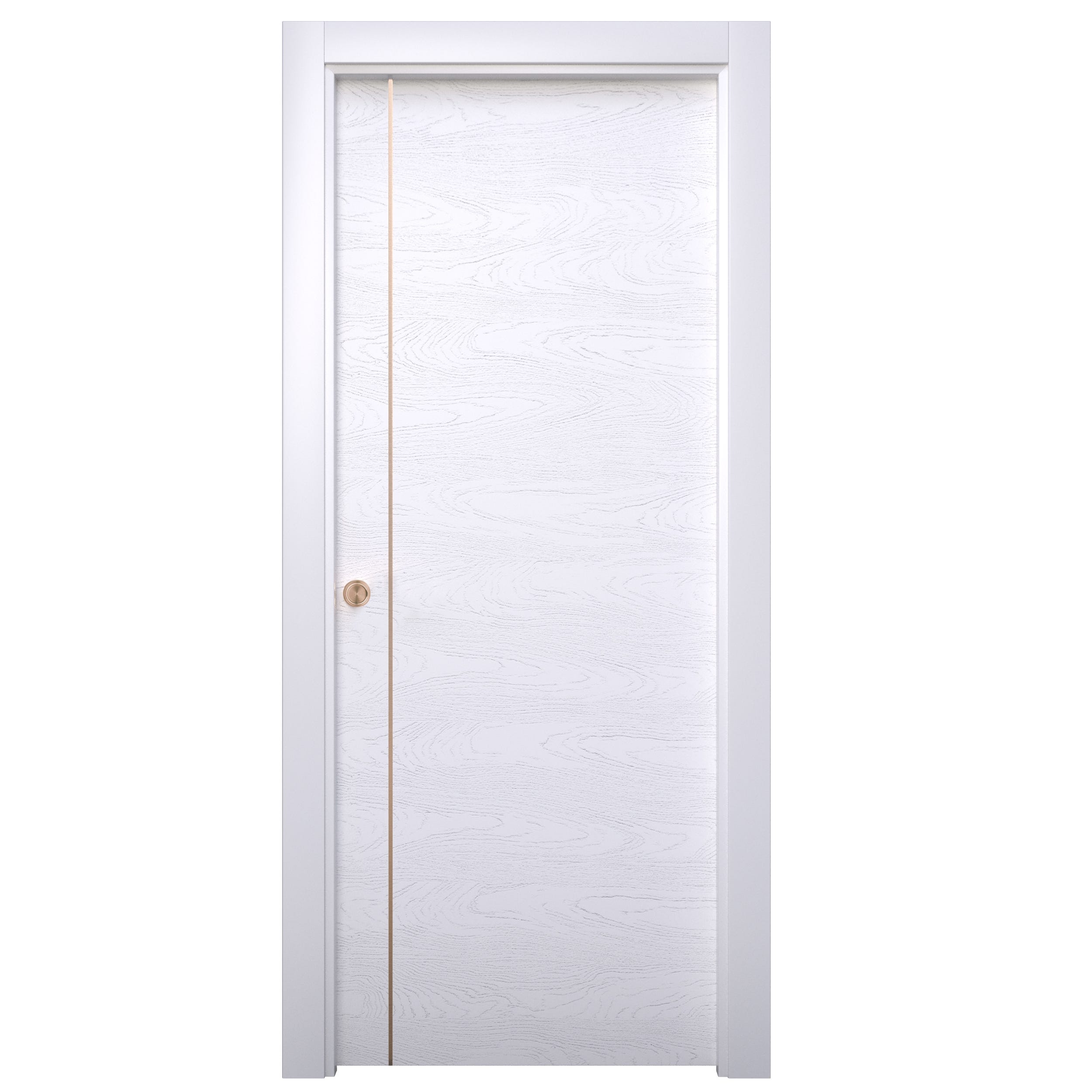 Puerta corredera Mencía Premium blanco-oro de 62,5 cm