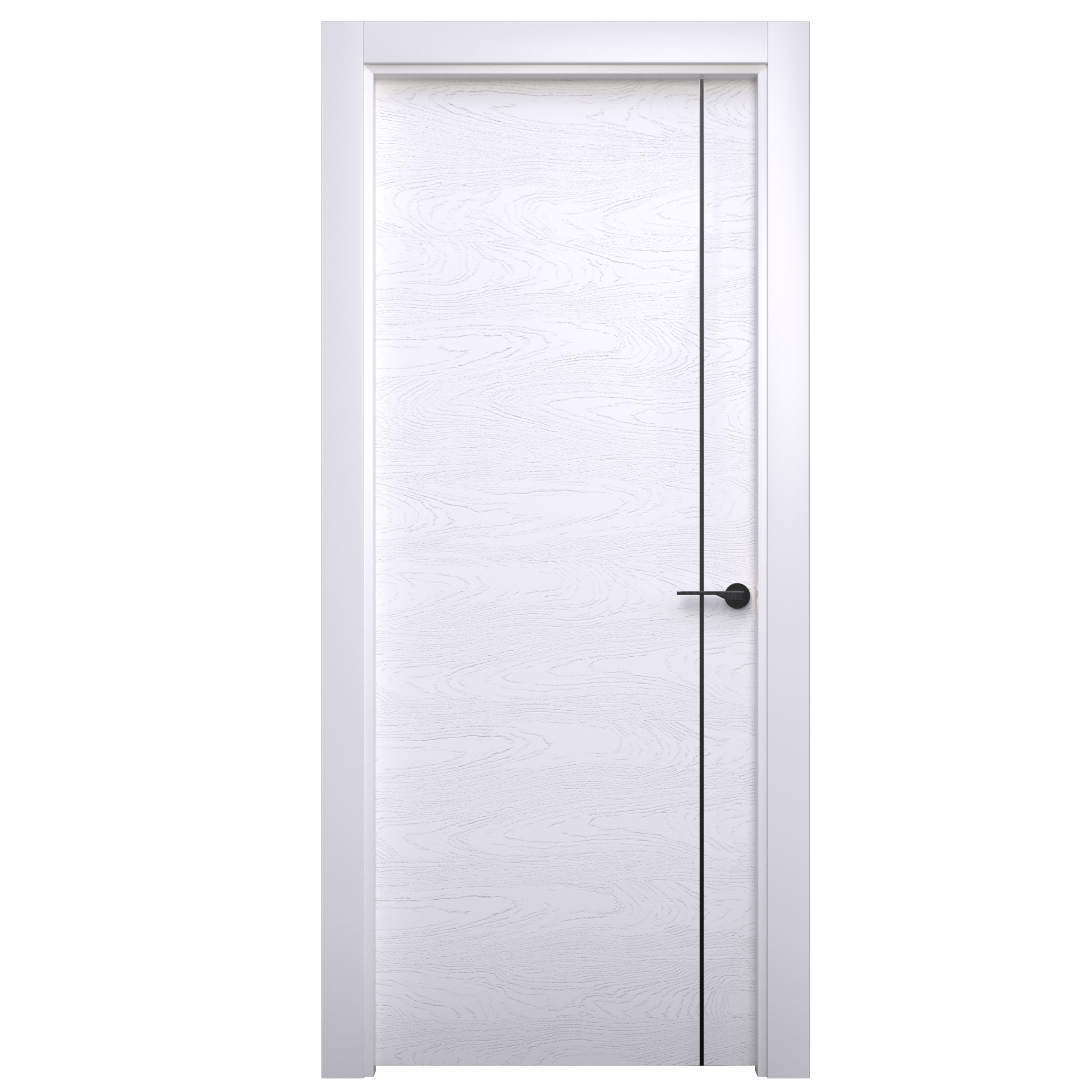 Puerta interior abatible mencía negro blanco premium apertura izquierda 62.5cm