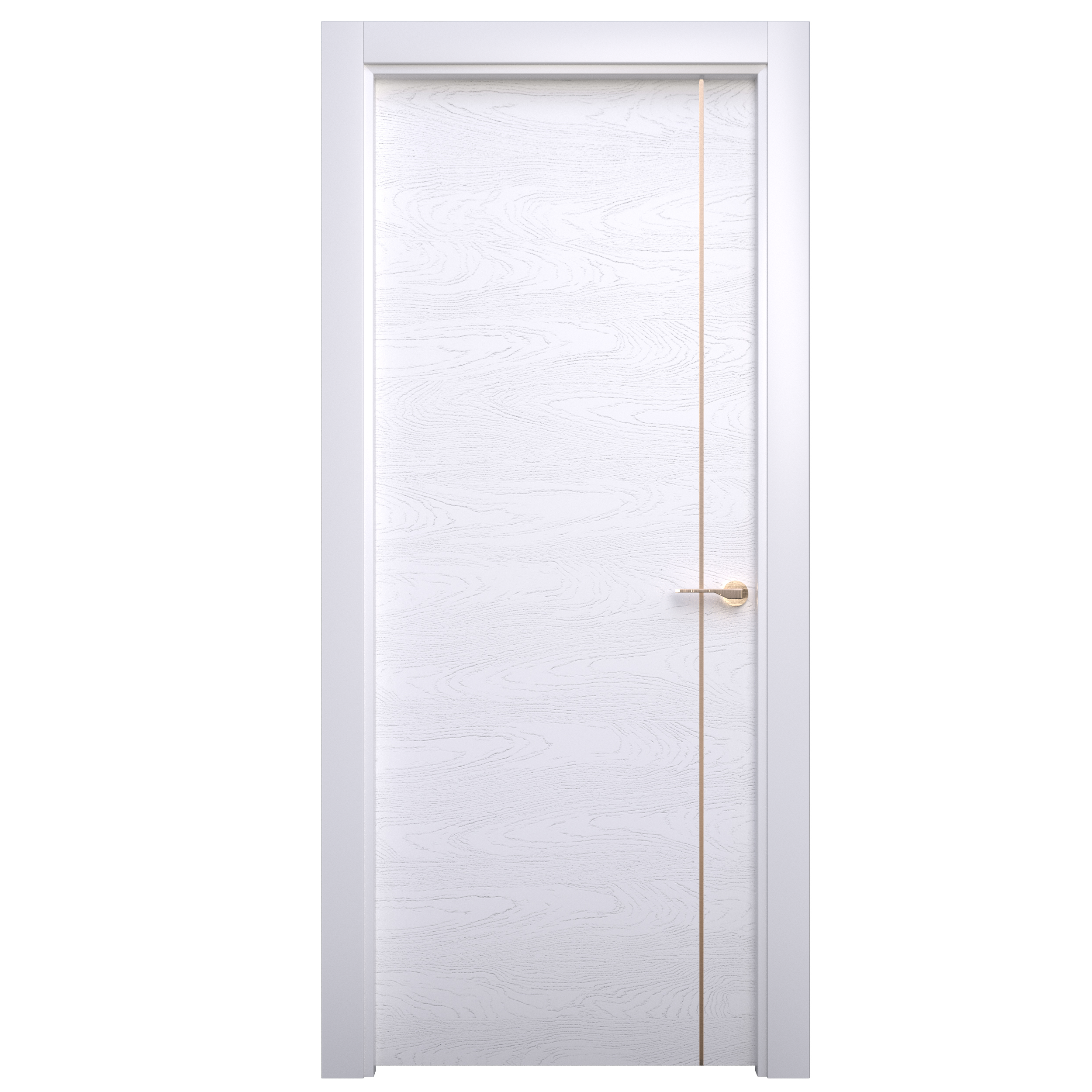 Puerta mencía premium blanco-oro con cristal apertura izquierda 9x62.5 cm