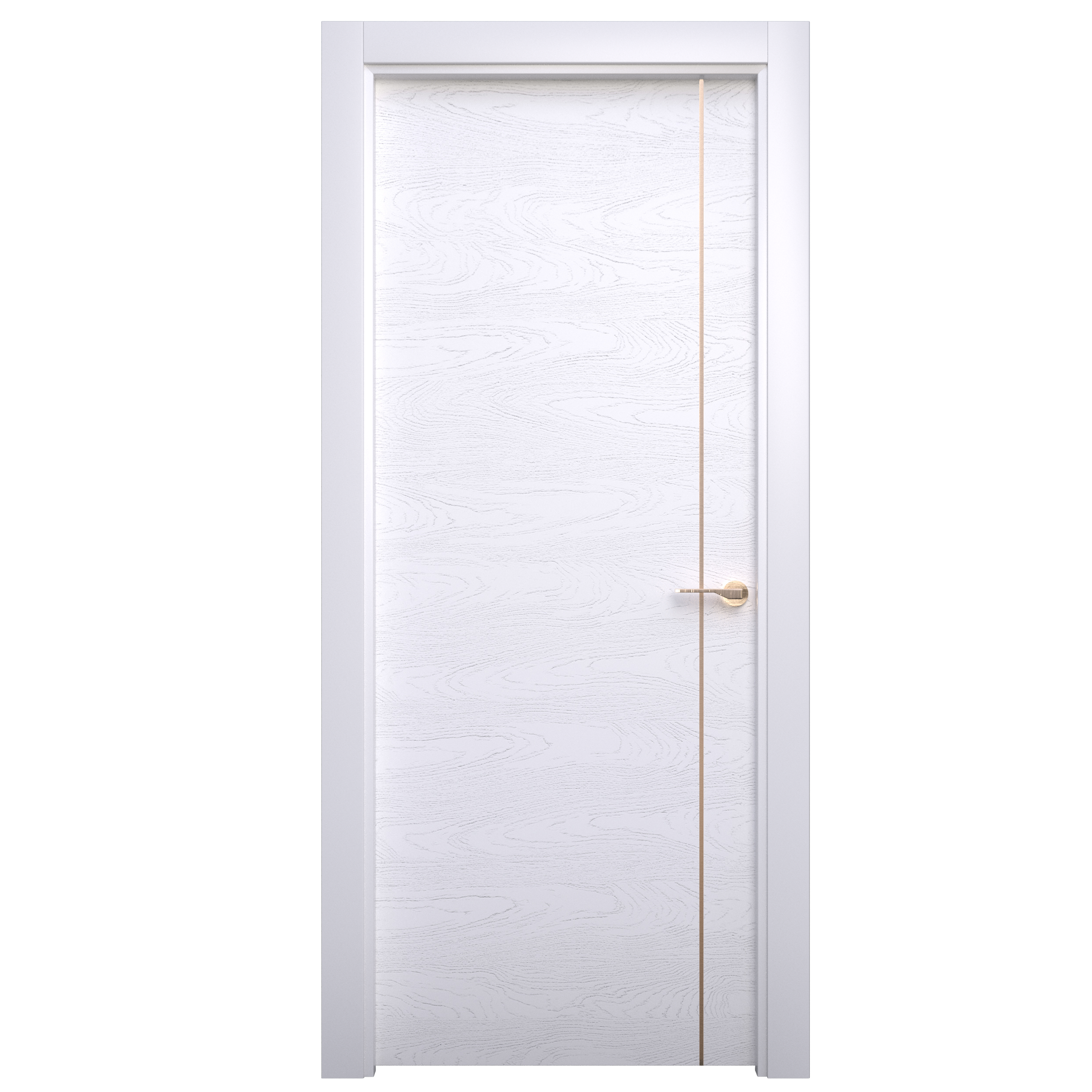 Puerta mencía premium blanco-oro con cristal apertura izquierda 9x62.5 cm de la marca CASTALLA