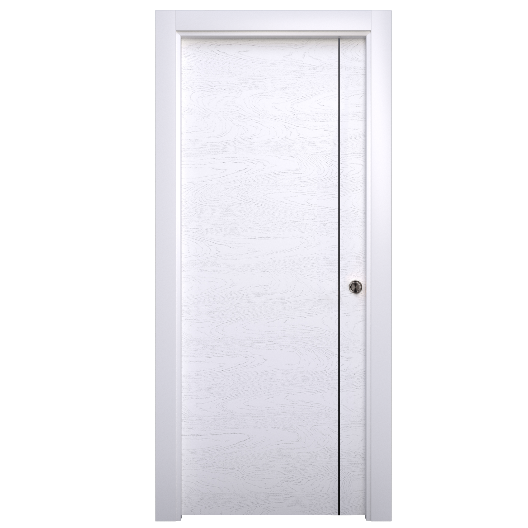 Puerta corredera mencía premium blanco-negro de 62,5 cm