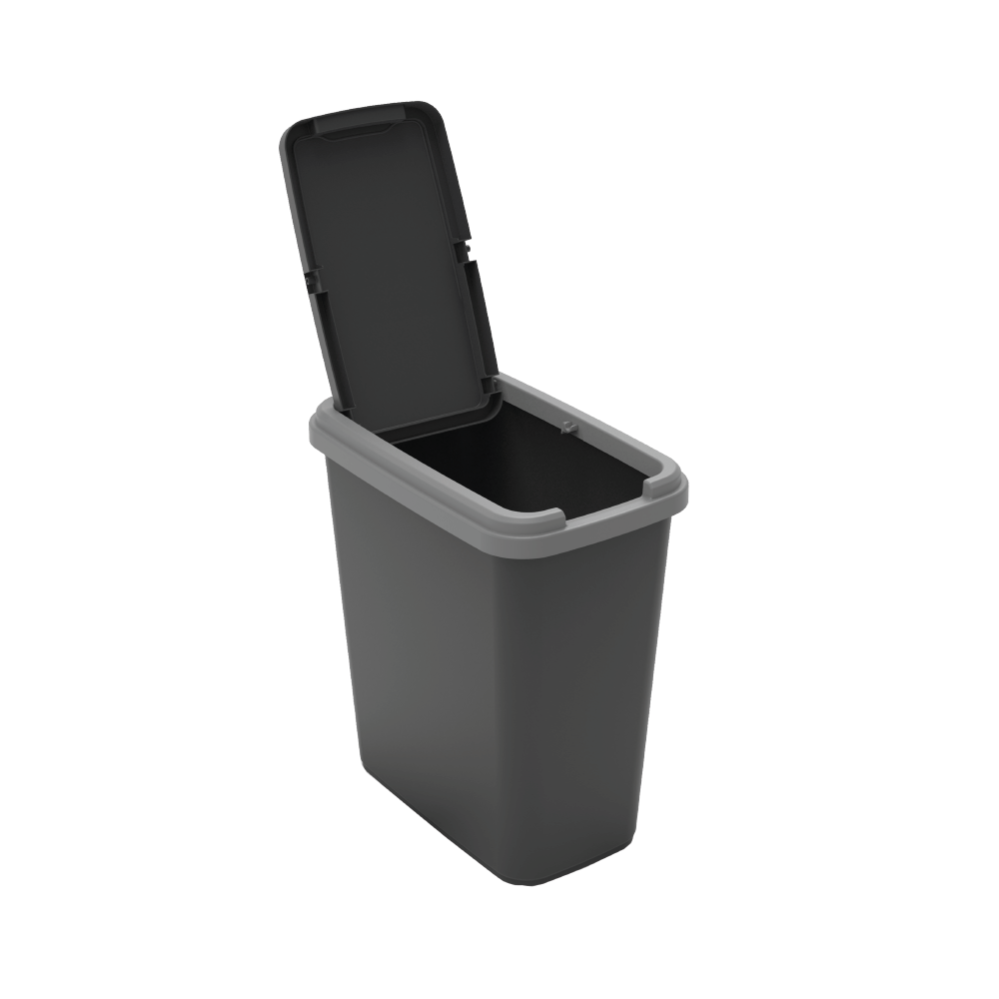 Cubo de basura delinia swing plástico negro 25 litros