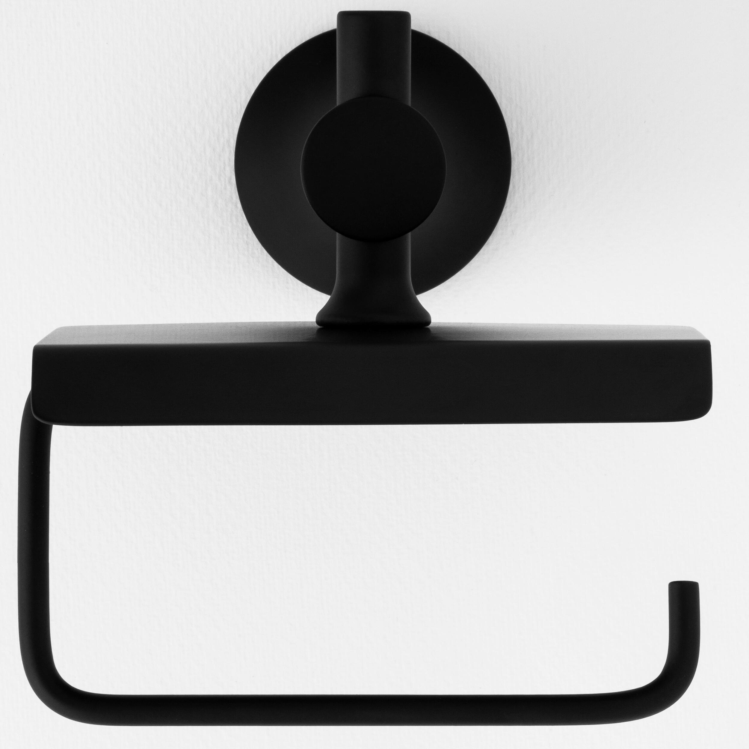 Portarrollo wc cardiff negro 13.1x13.8 cm