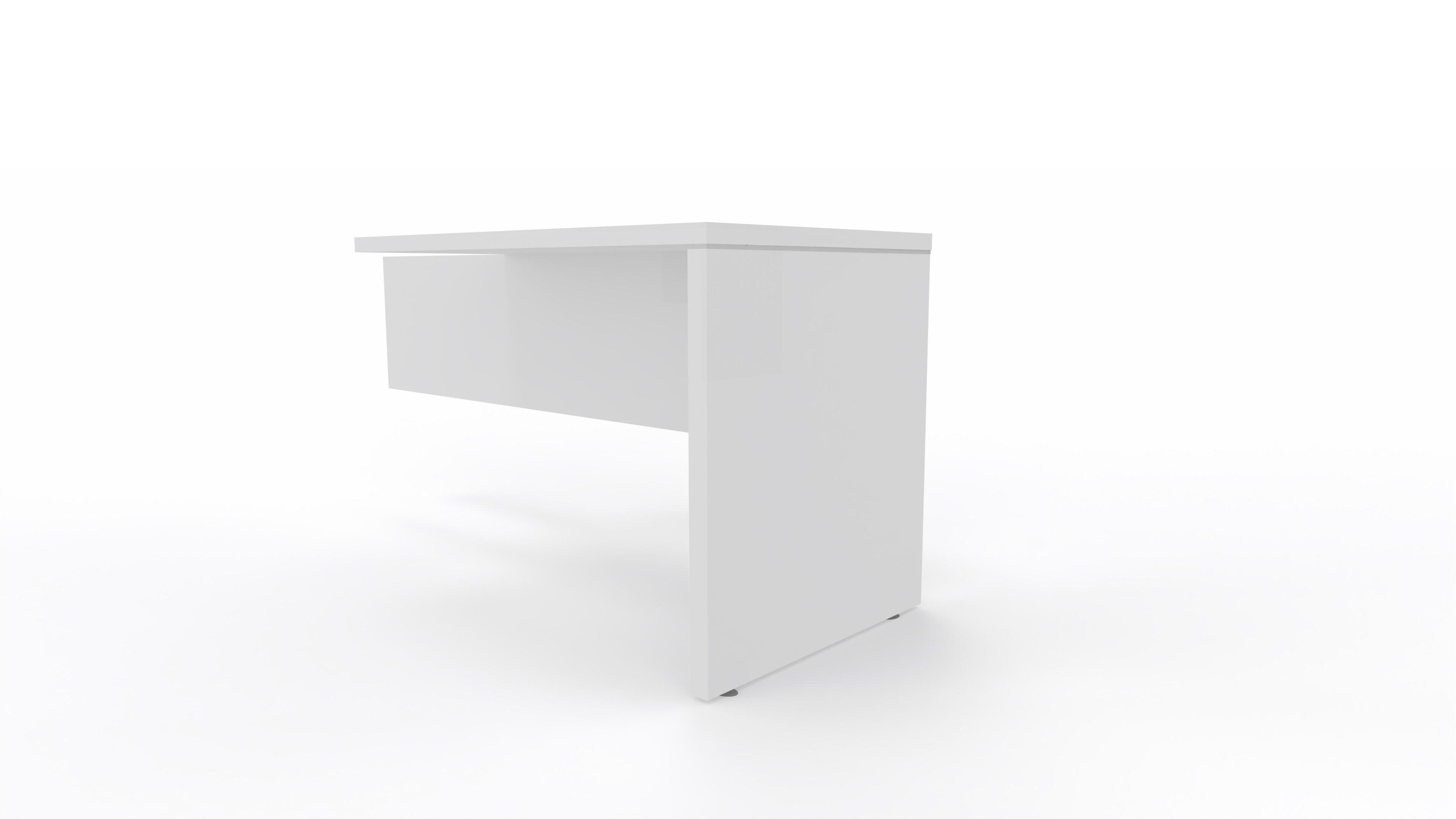 Mesa lateral de escritorio de melamina new pano blanco de 74x80x60cm