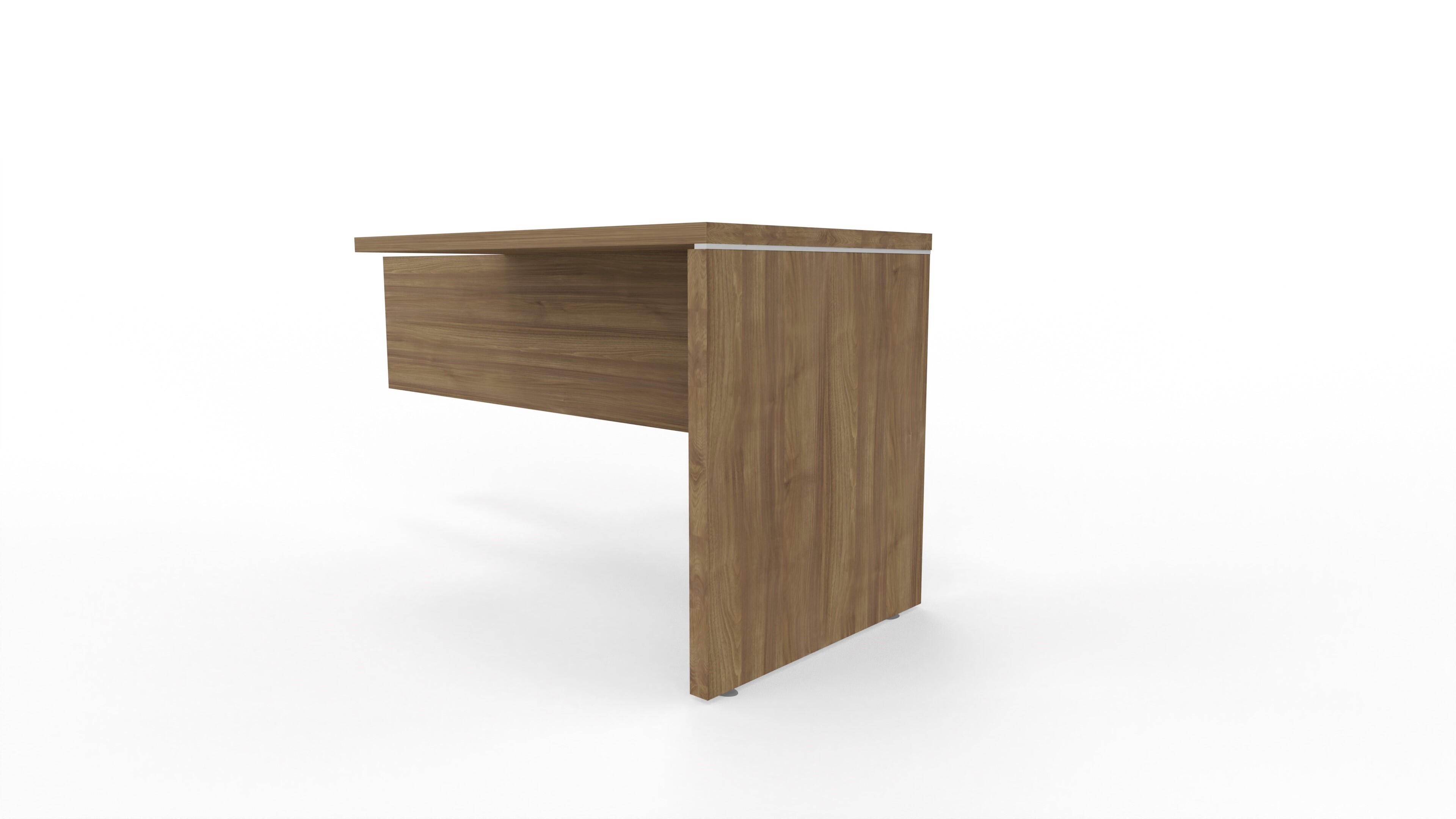 Mesa lateral de escritorio de melamina new pano nogal de 74x120x60cm