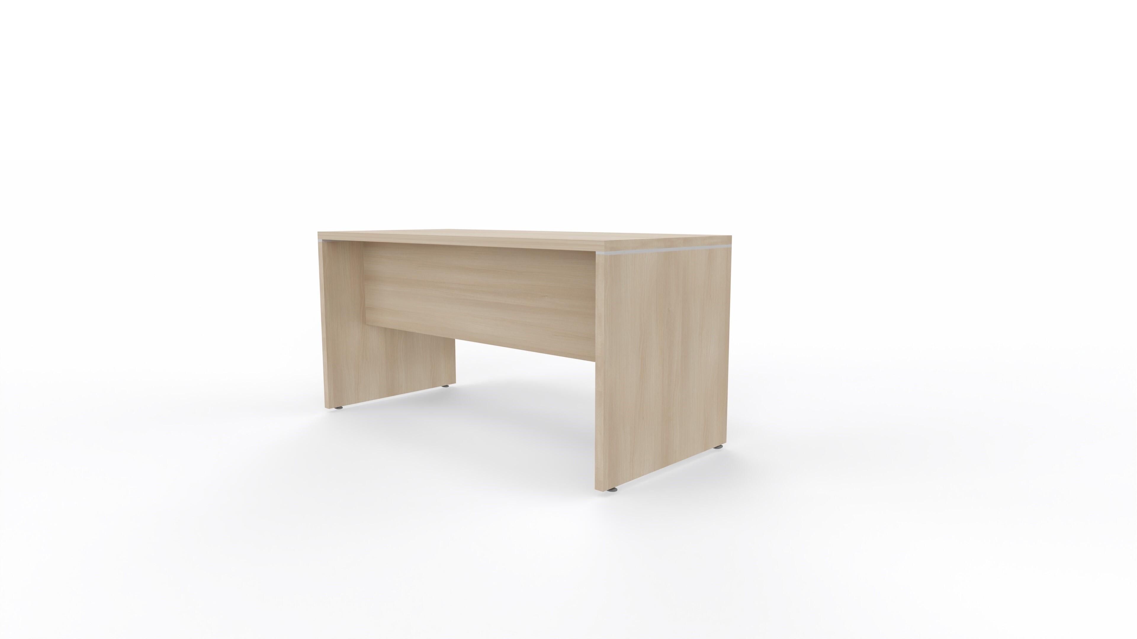 Mesa de escritorio de melamina new pano roble claro de 74x160x60cm de la marca Sin marca