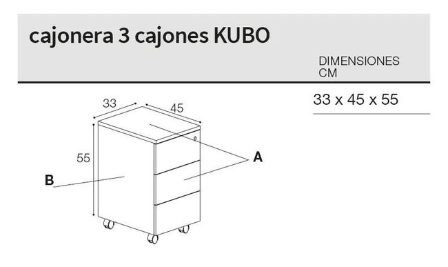 Cereza Fascinar Umeki Cajonera de melamina Kubo roble claro de 55x33x45cm | Leroy Merlin