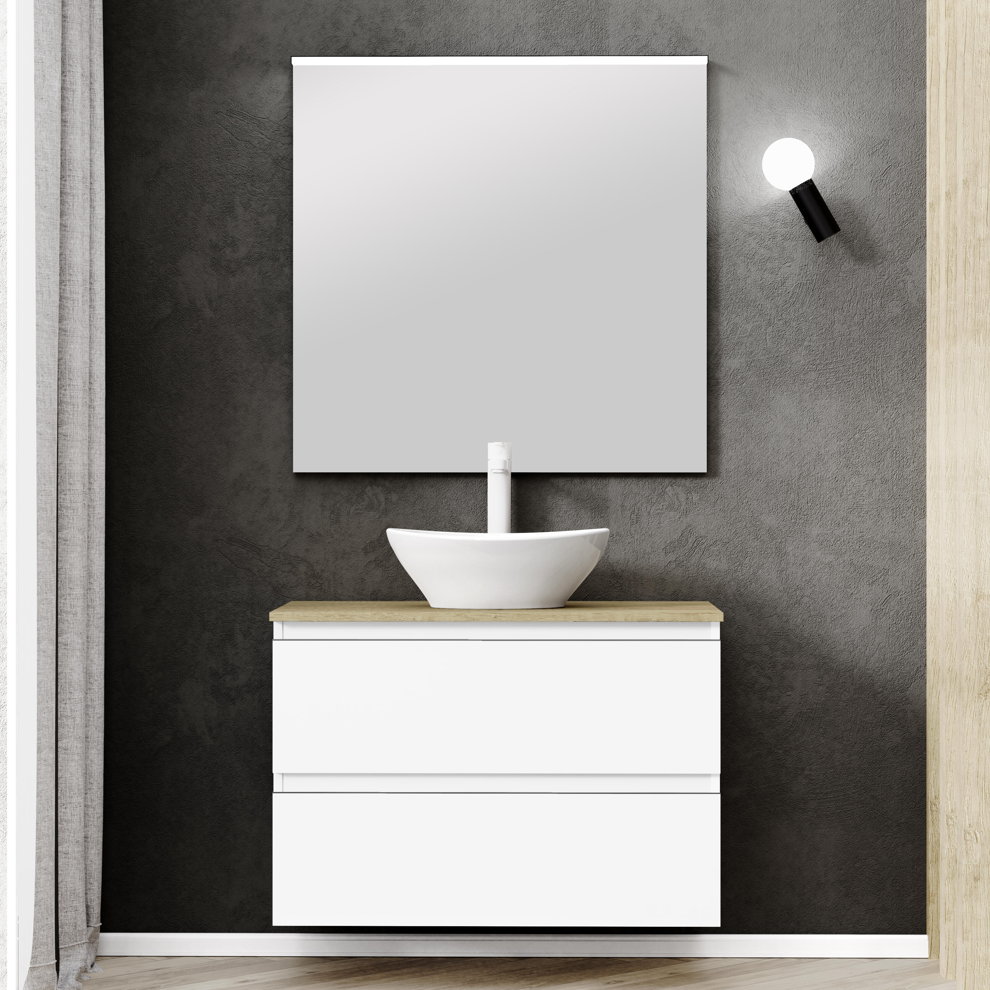 Mueble de baño con lavabo dueto blanco 80x44.6 cm