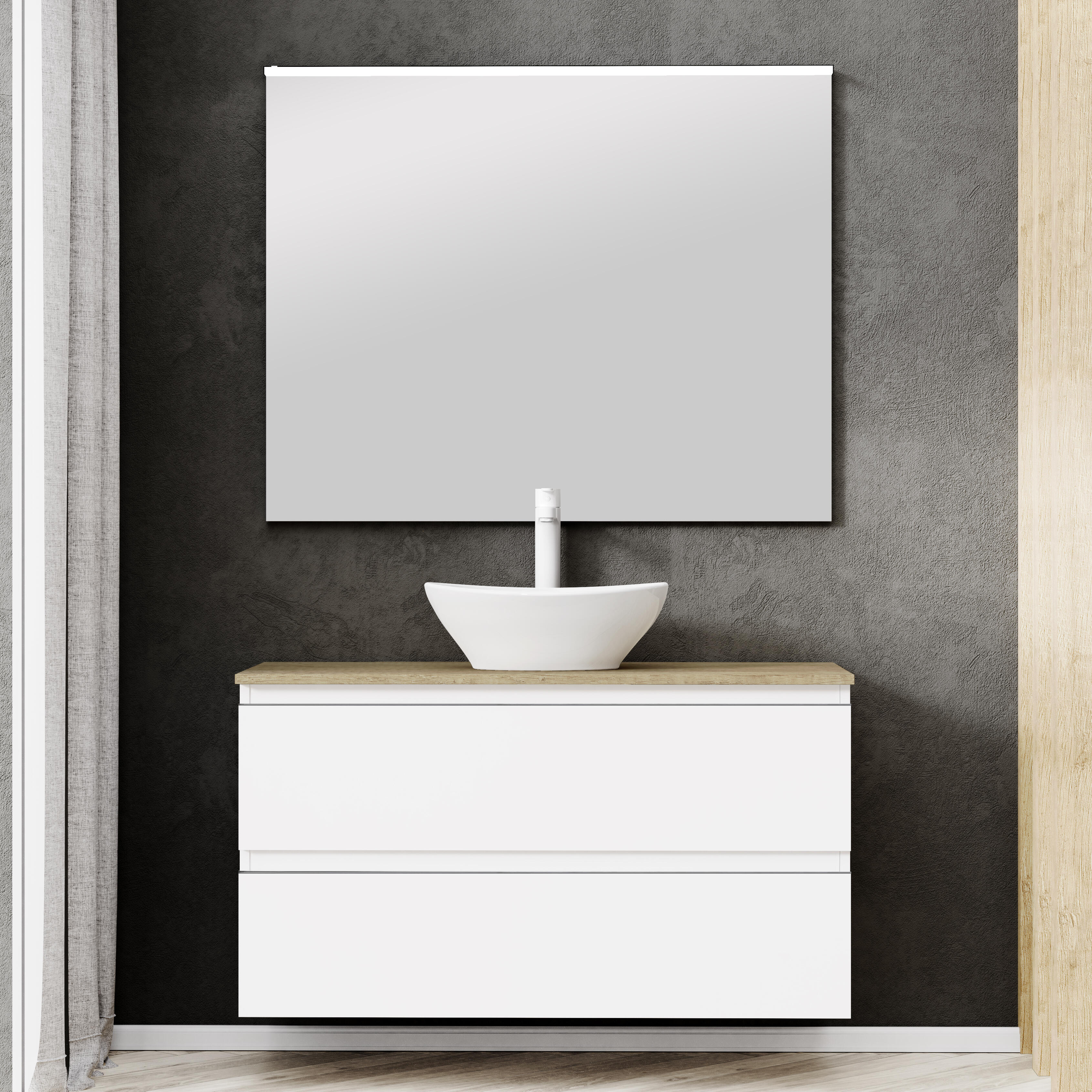Mueble de baño con lavabo dueto blanco 100x44.6 cm