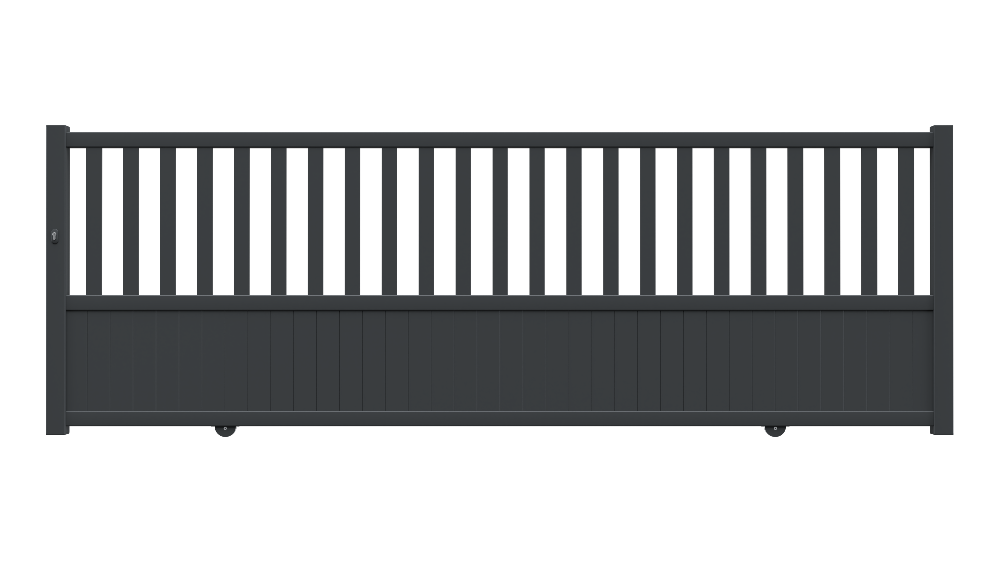 Portón corredero ebro de aluminio gris de 140 x 400 cm gardengate de la marca GARDENGATE