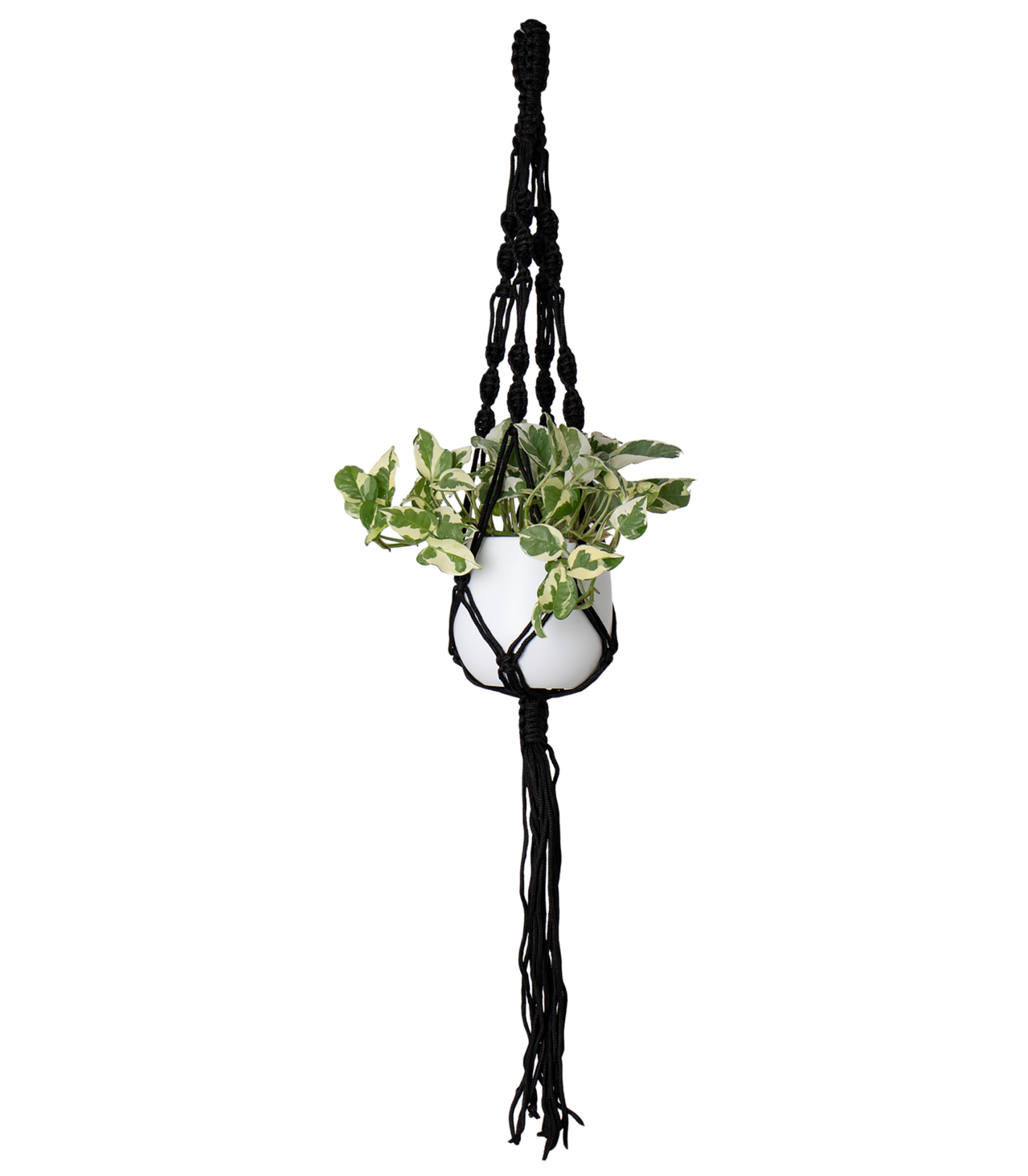 Macrame simple nudo espiral negro 100 cm