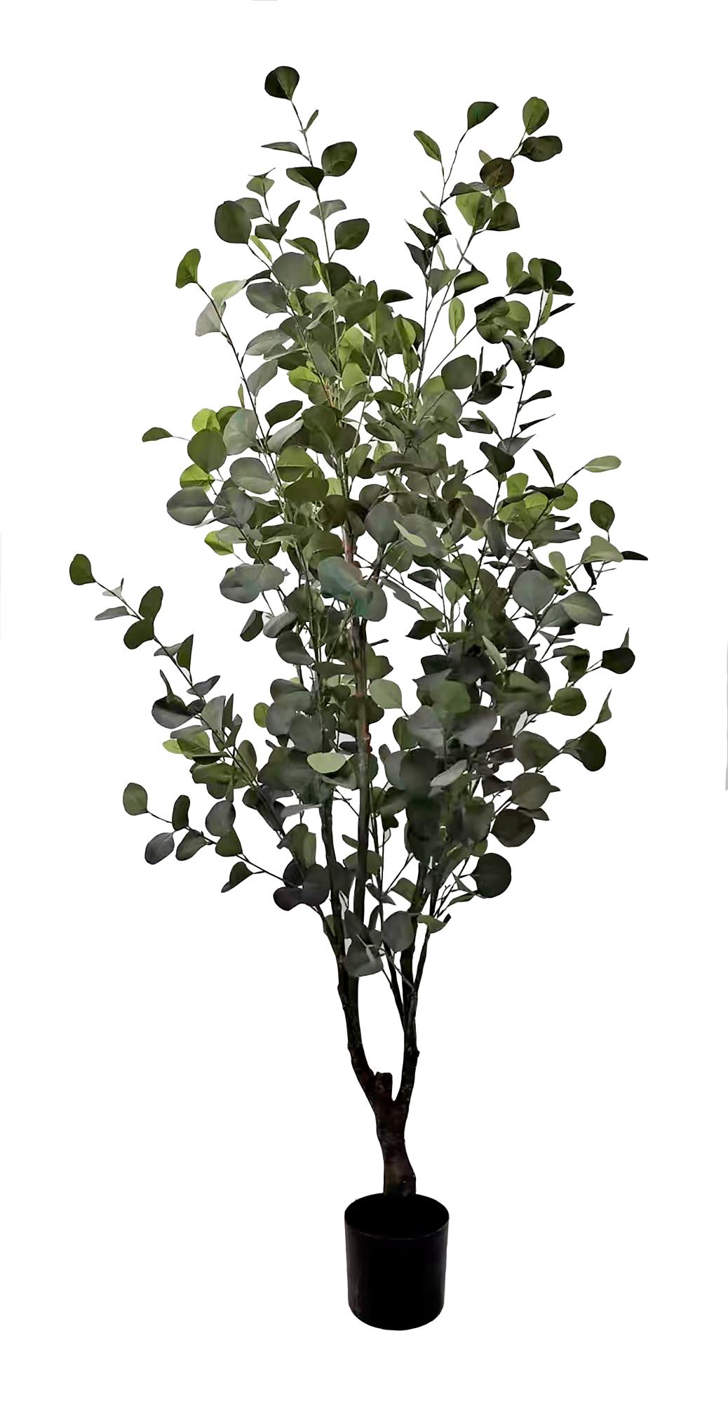 Árbol artificial eucalipto verde de 175 cm de altura en maceta de 20 cm de la marca SINDER