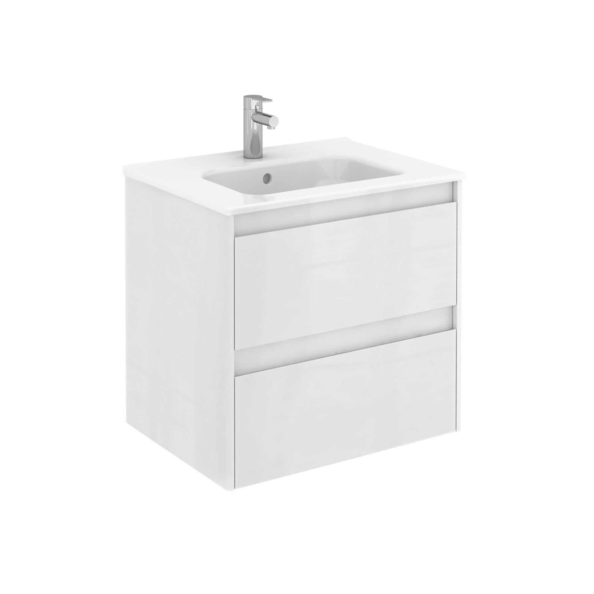Mueble de baño con lavabo y espejo alfa blanco 60x45 cm