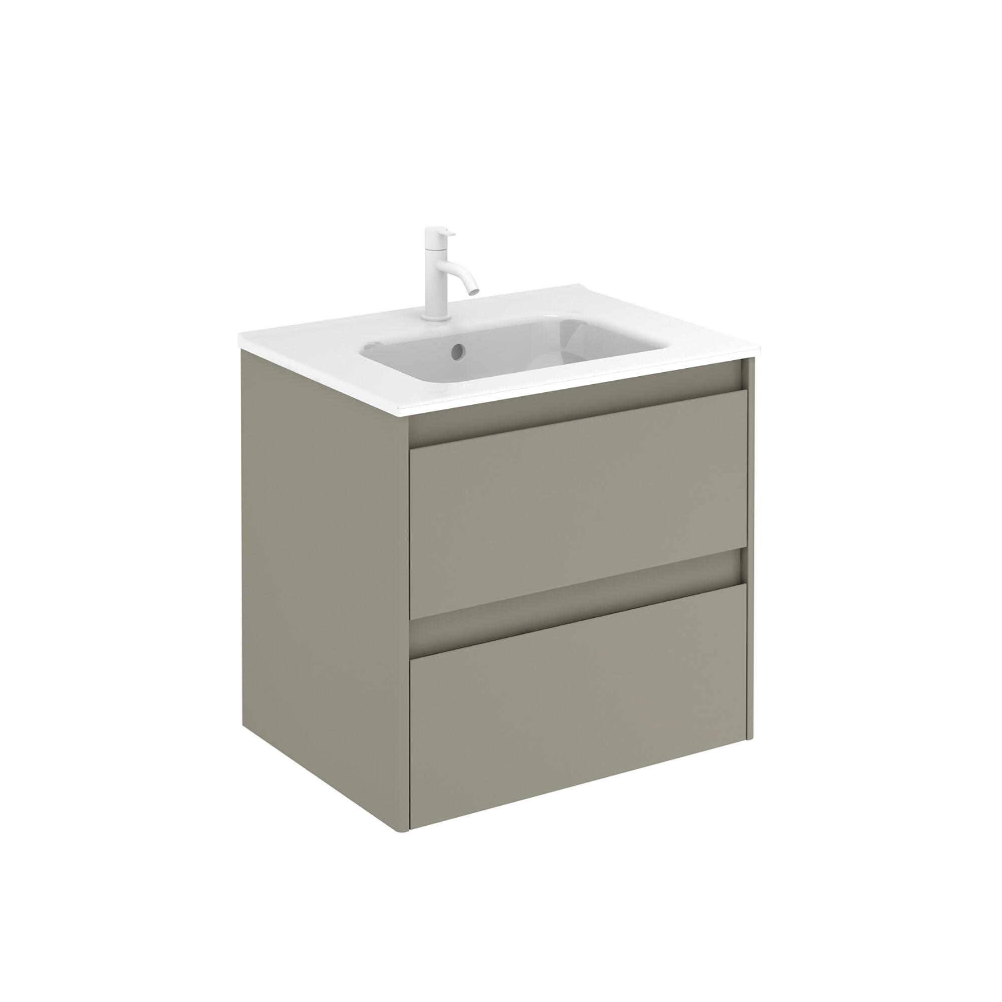 Mueble de baño con lavabo alfa gris mate 60x45 cm