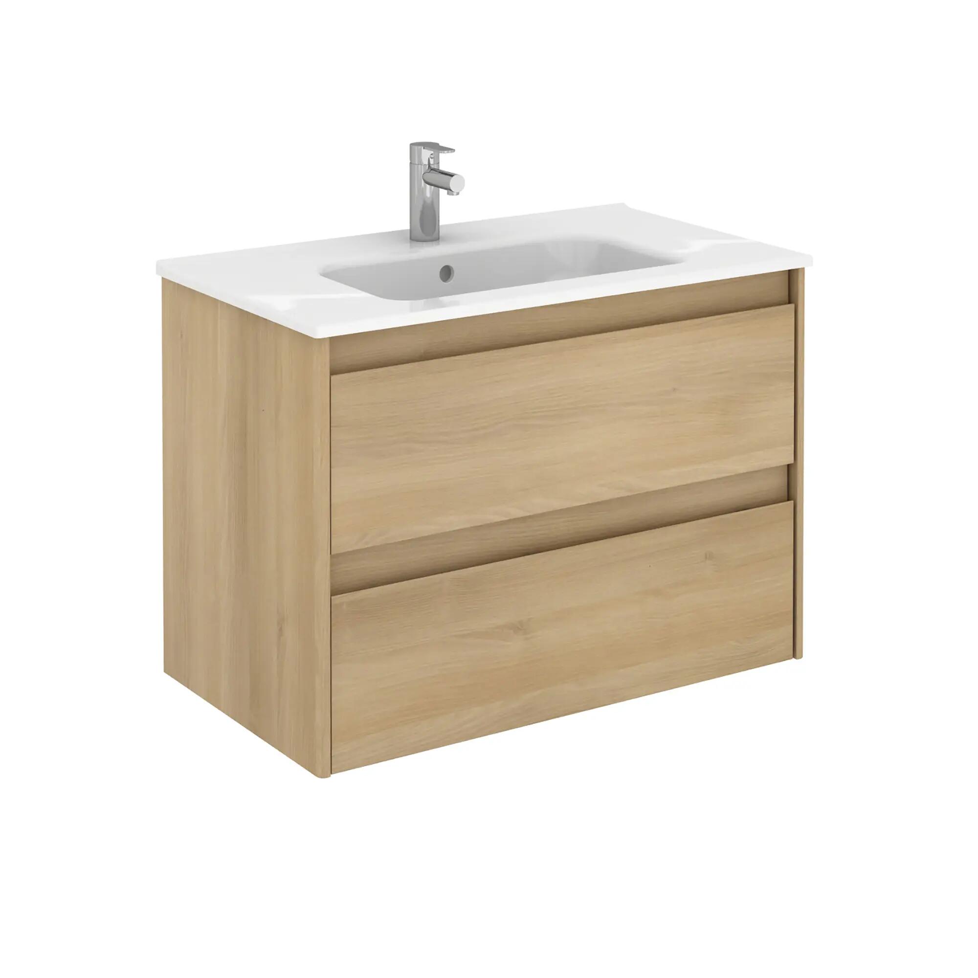 Mueble de baño con lavabo alfa roble 80x45 cm