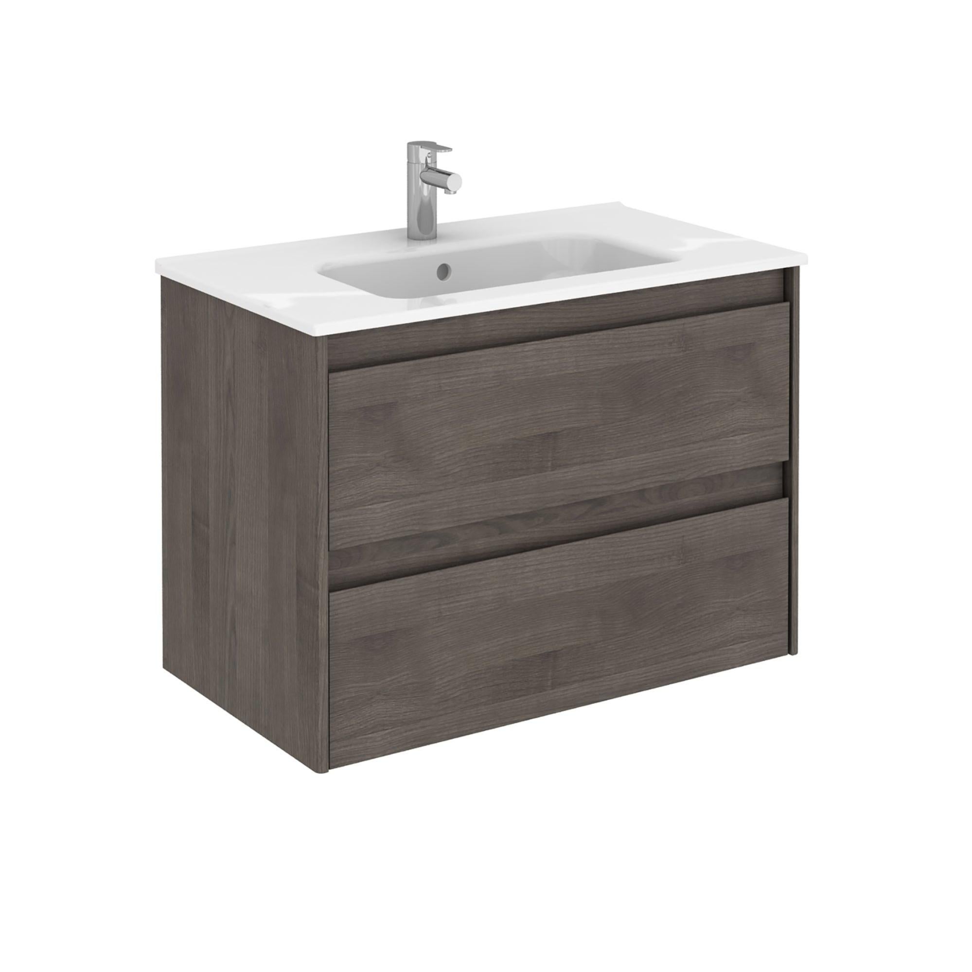 Mueble de baño con lavabo alfa fresno 80x45 cm