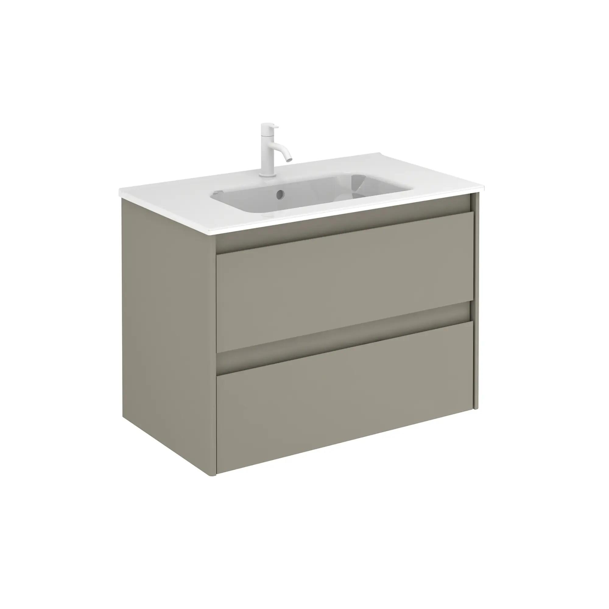 Mueble de baño con lavabo alfa gris mate 80x45 cm